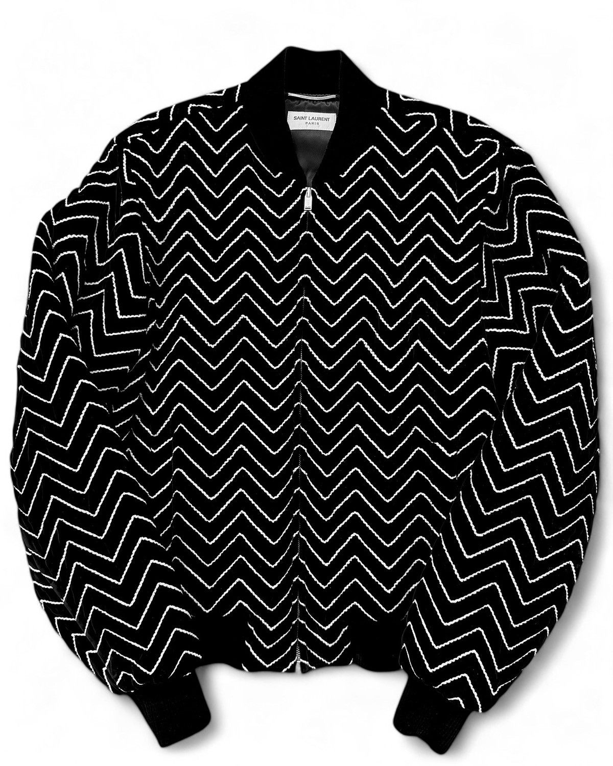 Saint Laurent Paris 2021 Velvet Quilted Thread Teddy Bomber Varsity Size US M / EU 48-50 / 2 - 1 Thumbnail
