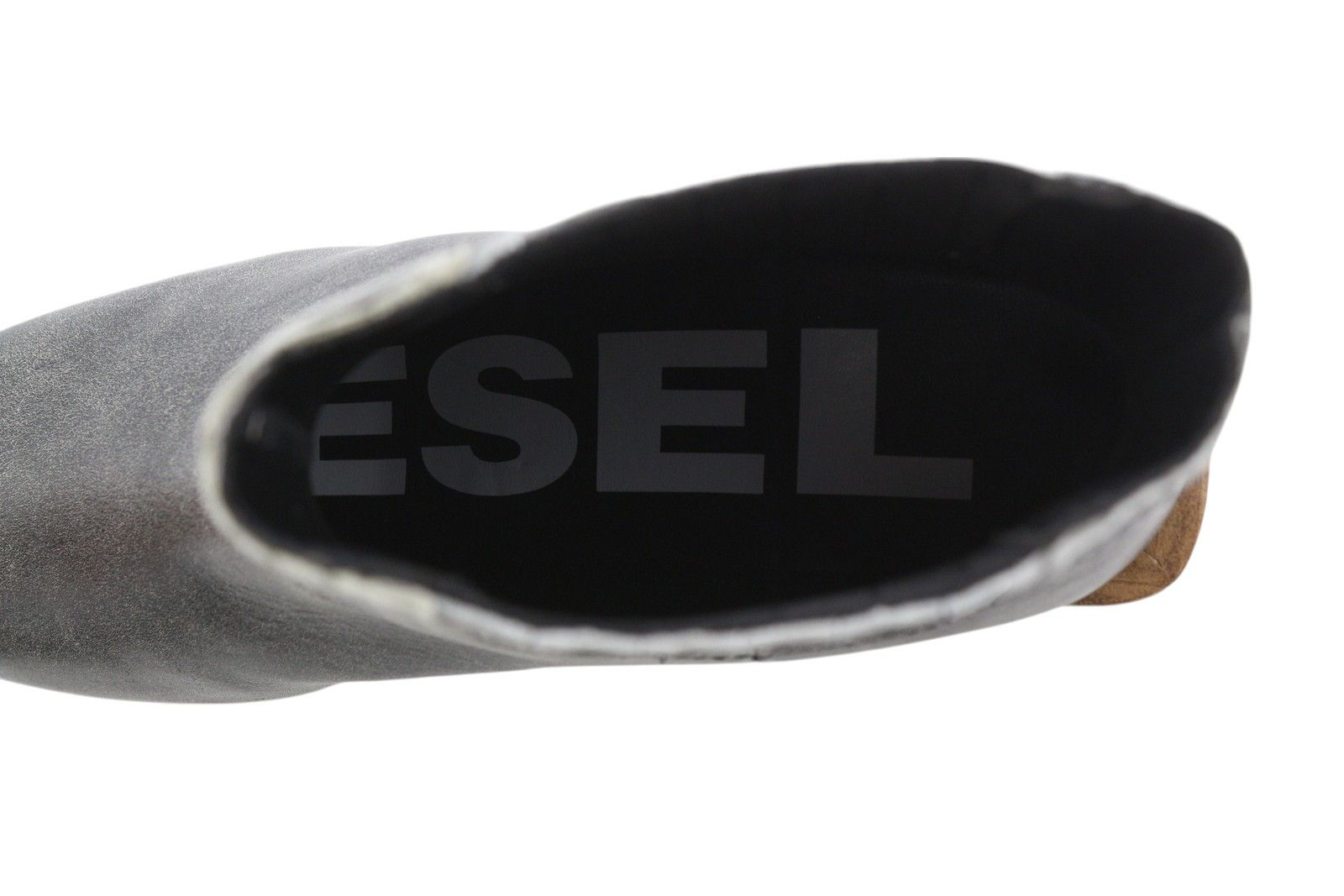 Diesel D-TEXANNE CH EU39 Grey Black Leather Almond Toe Boots 41121 Size US 8 / IT 38 - 4 Thumbnail