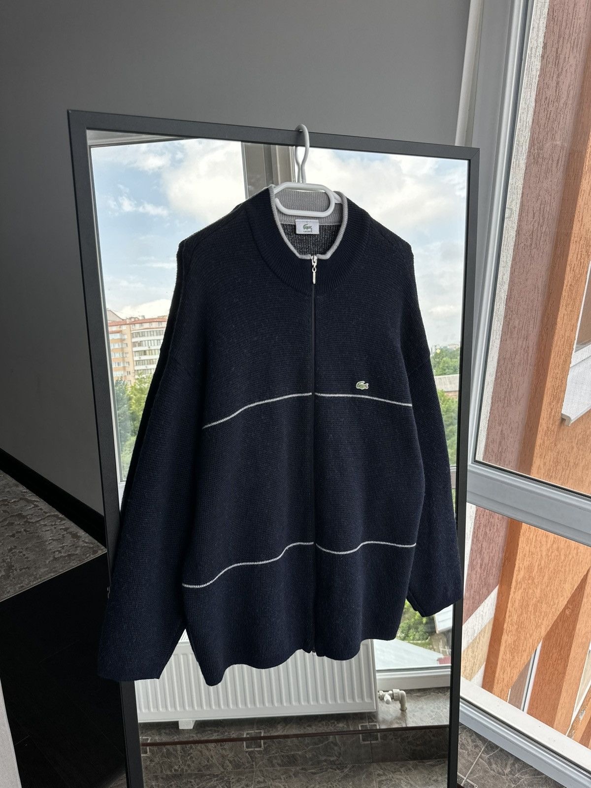 Lacoste Lacoste Full Zip Wool Blend Sweater Navy Blue Size 7 L Large Size US M / EU 48-50 / 2 - 1 Thumbnail