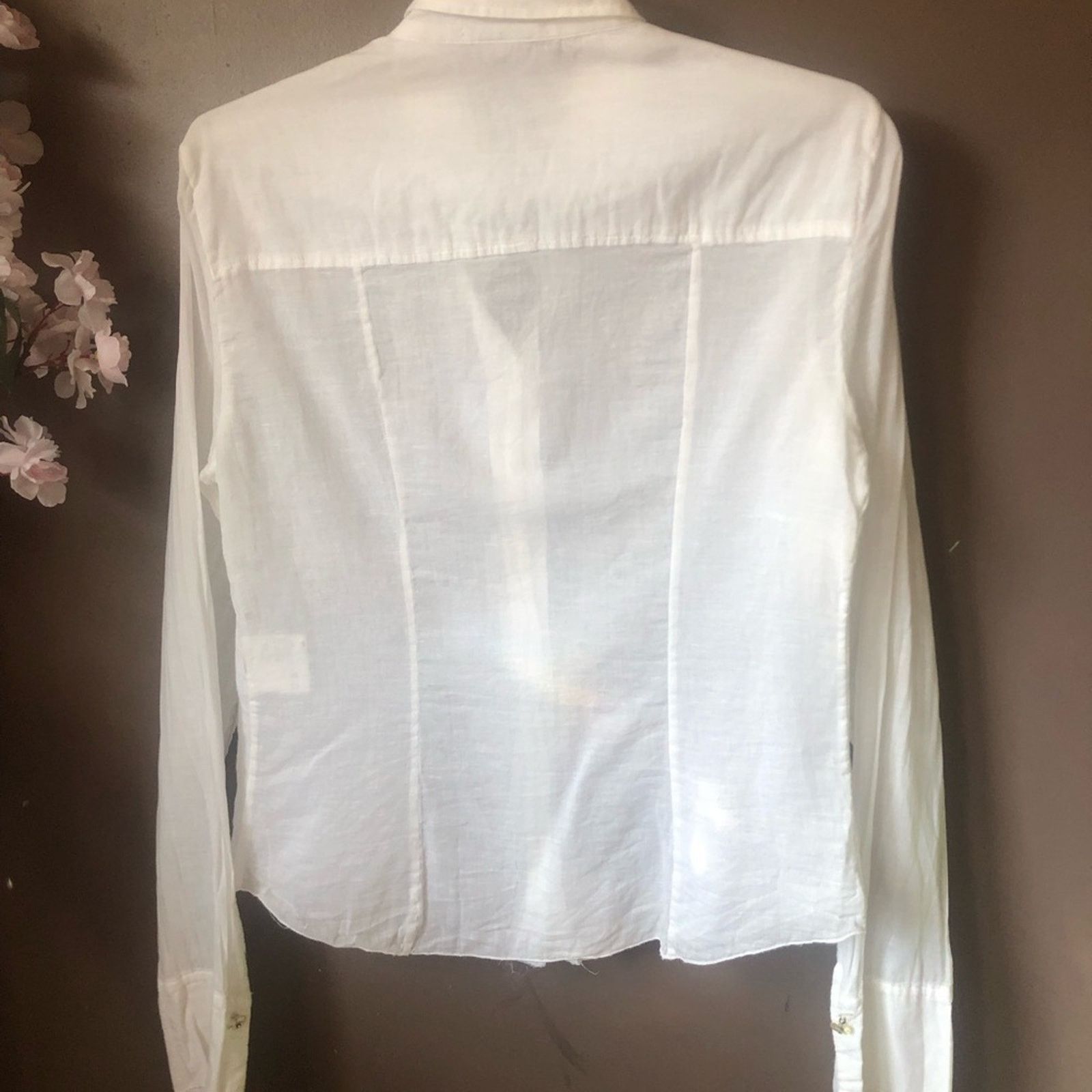 Other French designer white shirt top button up cap embellished Size XS / US 0-2 / IT 36-38 - 7 Thumbnail