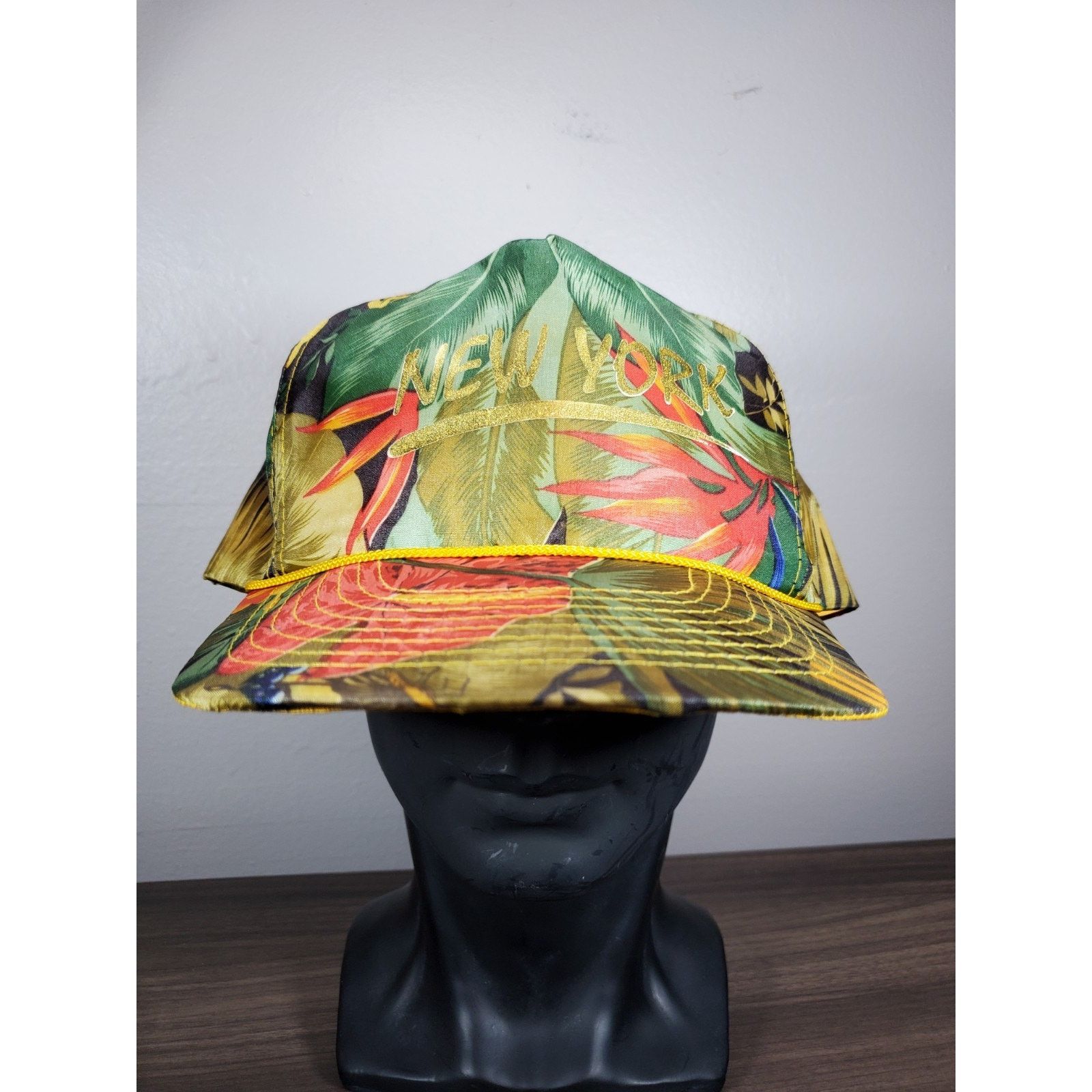 Vintage NEW YORK Jungle Hat Nylon Snapback Cap Floral NY NYC Size ONE SIZE - 4 Thumbnail