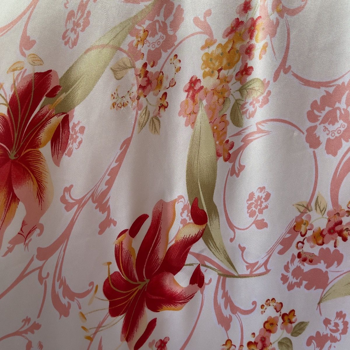 Other Romantic White Floral Satin Maxi Slip Dress (L) Size L / US 10 / IT 46 - 14 Thumbnail