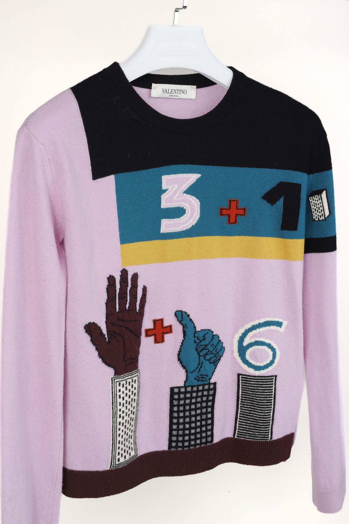 Valentino Valentino AW/17 Runway Cherry Blossom Colourblock Sweater Size XS / US 0-2 / IT 36-38 - 3 Thumbnail
