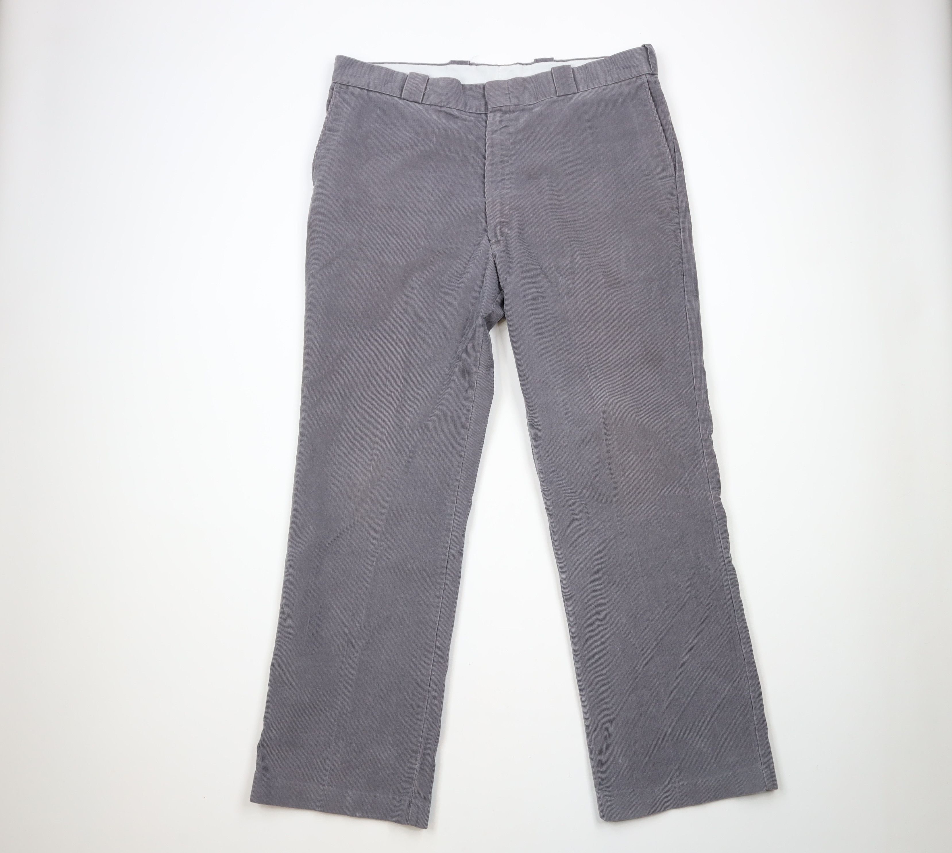 Vintage 70s Streetwear Corduroy Bell Bottoms Pants Gray USA