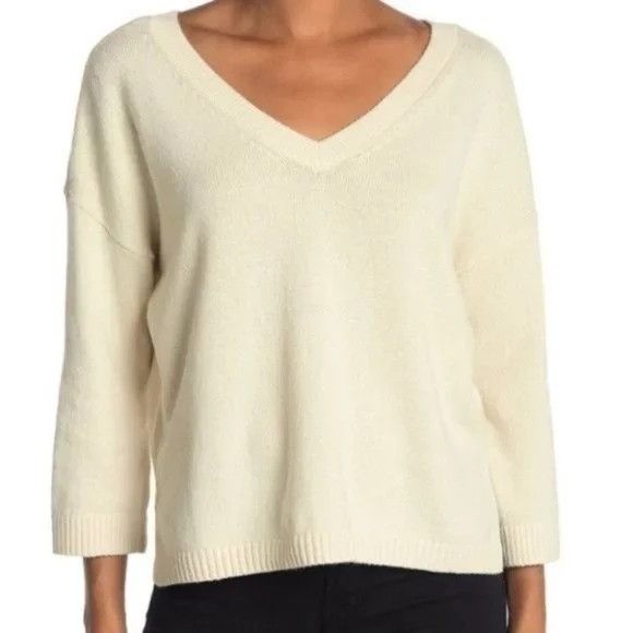 Madewell Madewell Ivory V-Neck Sweater Size S / US 4 / IT 40 - 1 Thumbnail