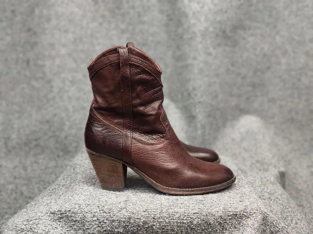 Frye Frye Design Tailor Shorts Ankle Leather Brown Zip Boots Size US 10 / IT 40 - 4 Thumbnail