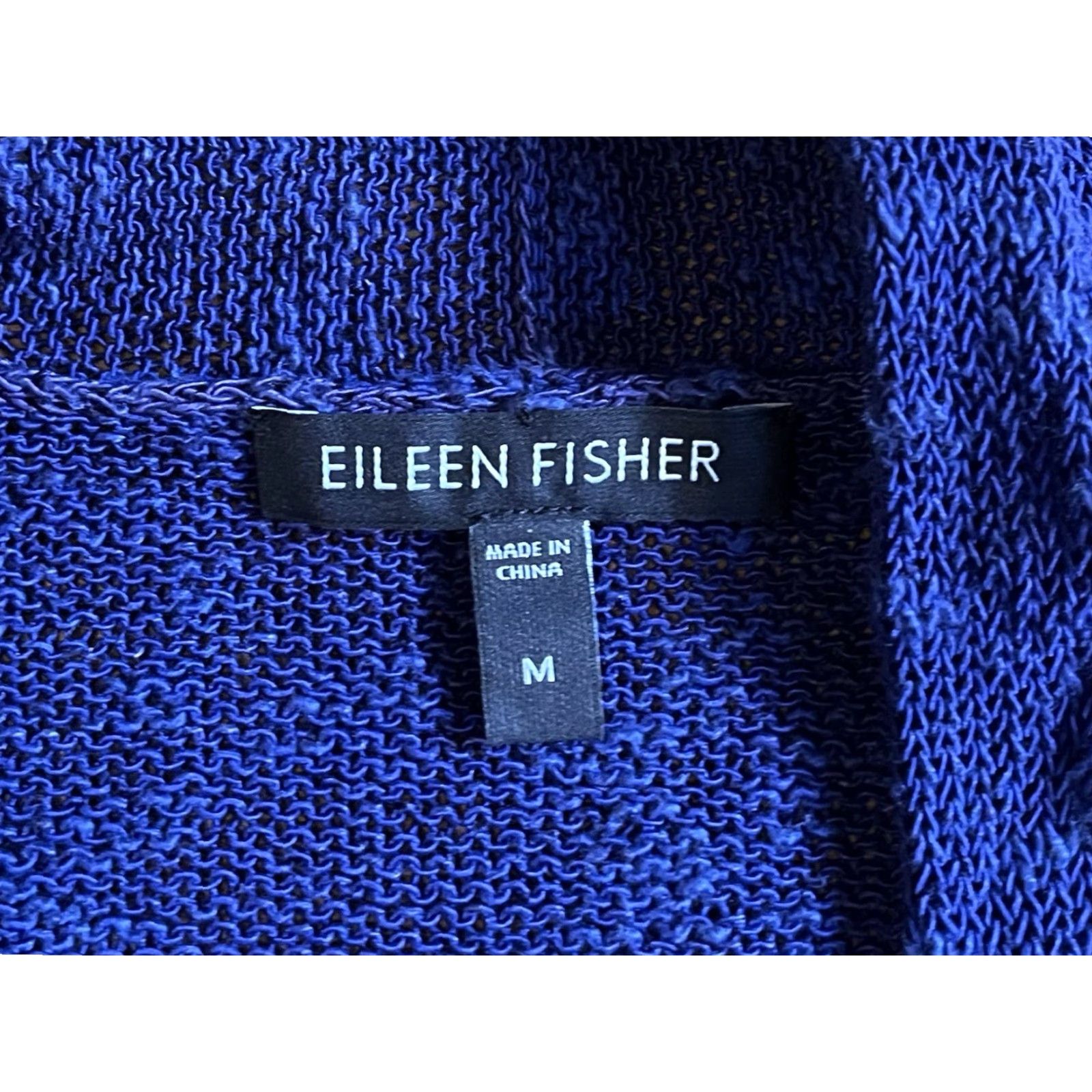 Eileen Fisher VINTAGE? No. Eileen Fisher Blue Cardigan Women’s M Linen Blend Open Knit V-Neck Casual Business Bohemian Outdoor - Mens? Ladies? Size M / US 6-8 / IT 42-44 - 4 Thumbnail