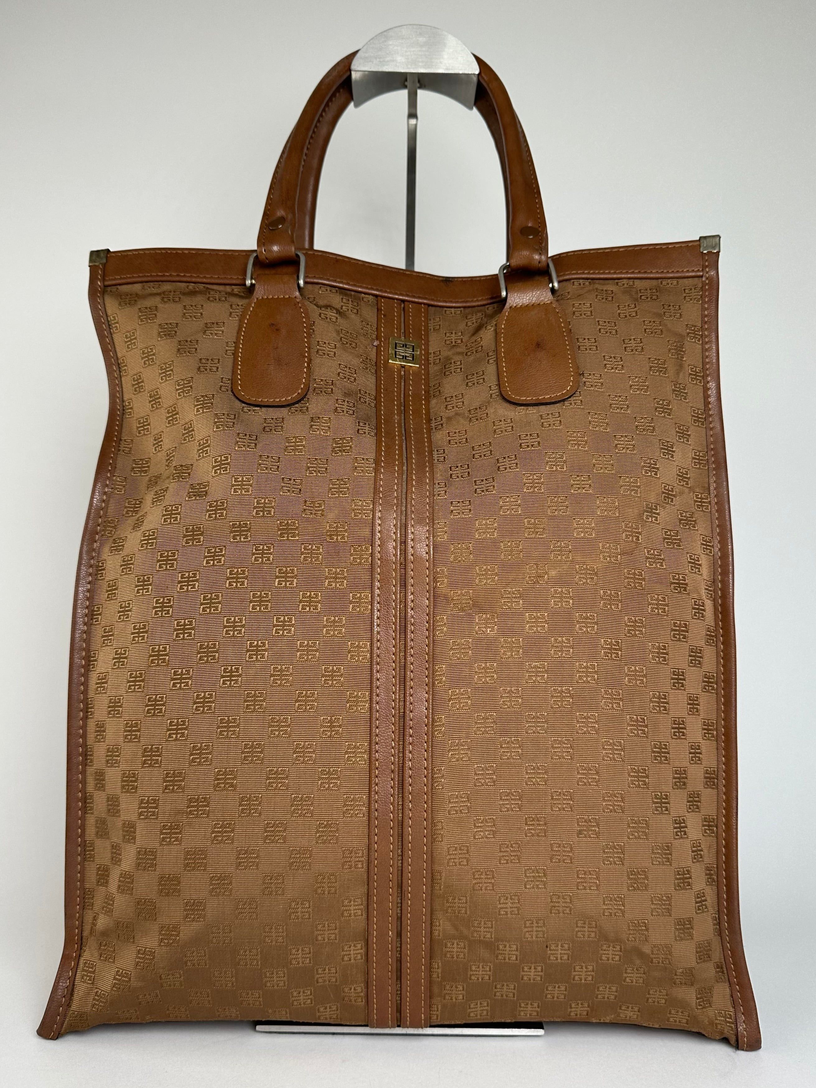 Givenchy Vintage 4G Monogram Canvas Leather Tote Bag Brown Size ONE SIZE - 1 Thumbnail