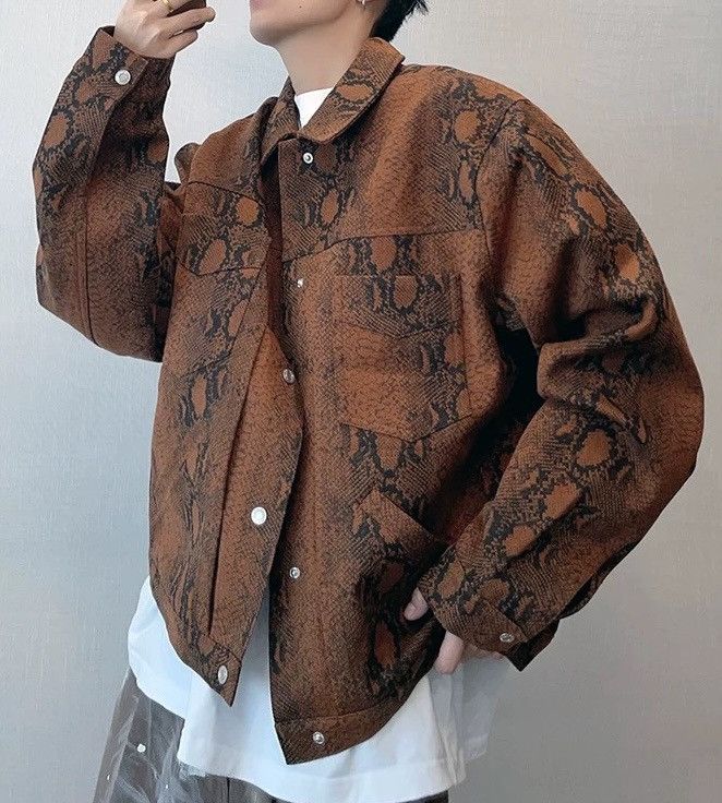 Japanese Brand × Vintage Outdoor retro punk snake print trucker jacket Size US M / EU 48-50 / 2 - 4 Thumbnail