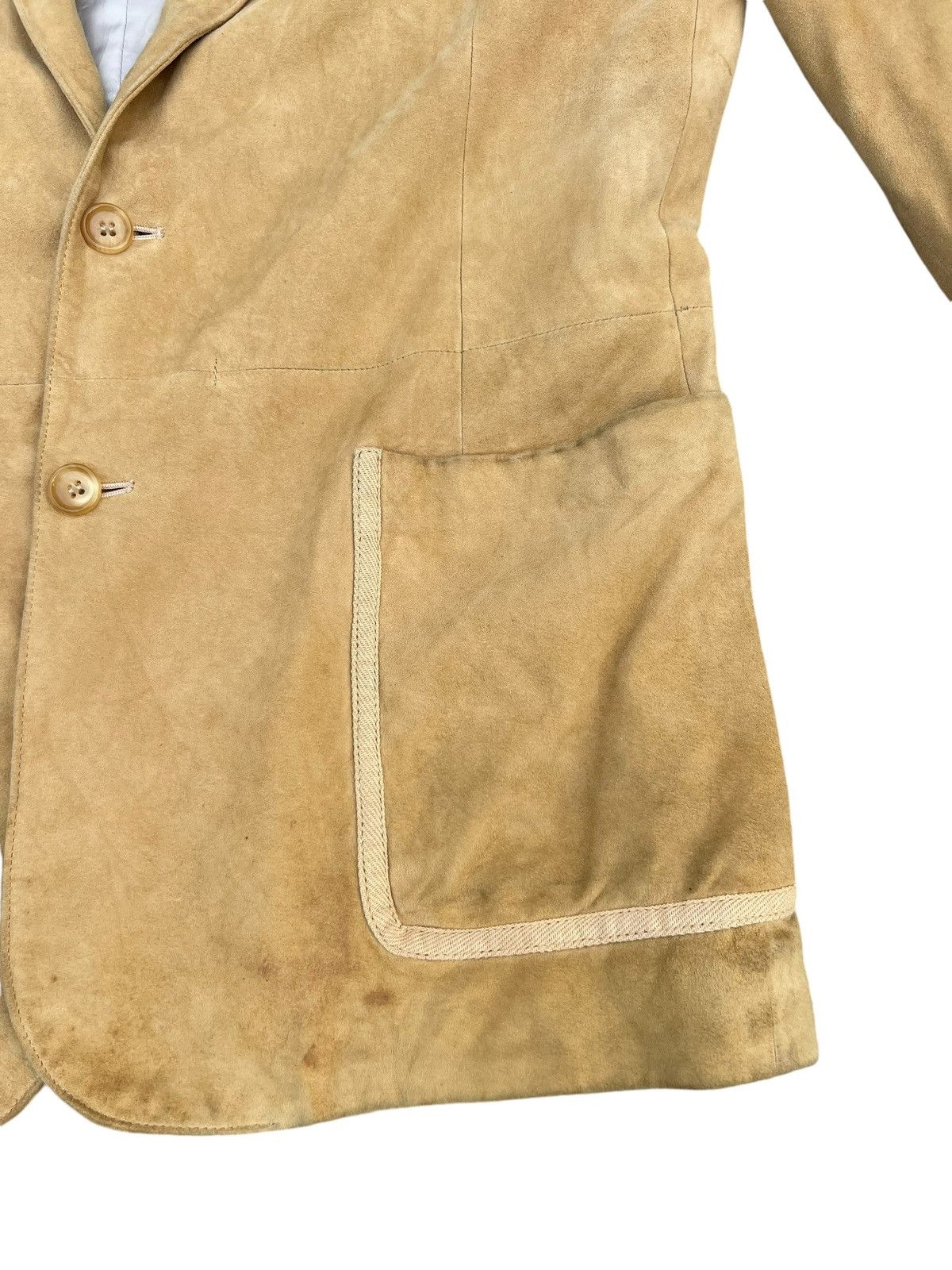 Mademoiselle Non Non Papas Japan Patina Suede Sheepskin Leather Blazer Jacket Size US L / EU 52-54 / 3 - 11 Thumbnail