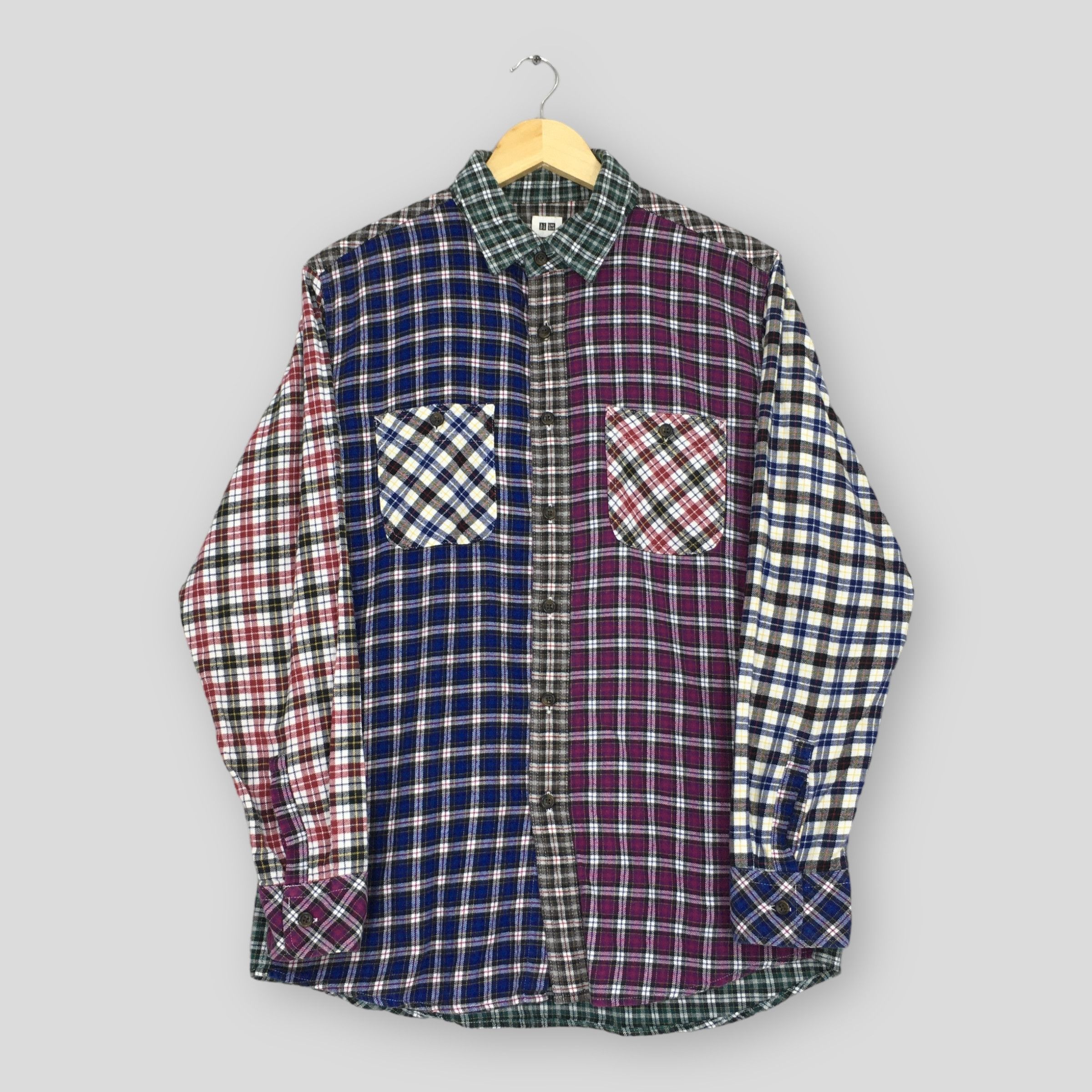 Japanese Brand × Needles Patchwork Checkered Rebuild Flannel Shirt Size US L / EU 52-54 / 3 - 1 Thumbnail