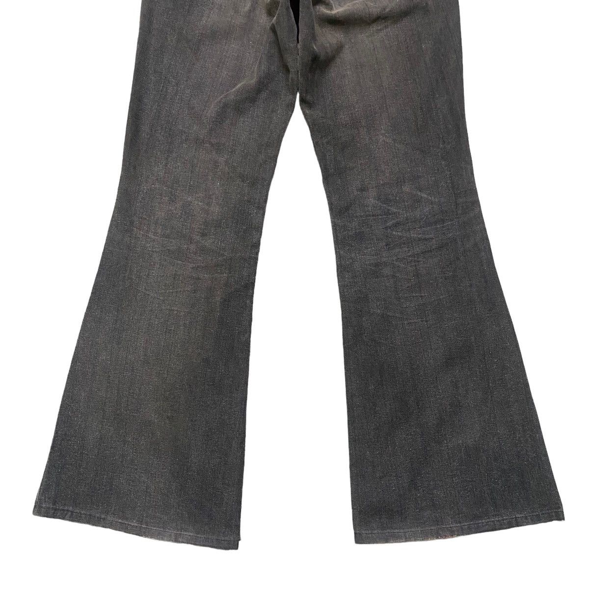 Japanese Brand DOMON HOMME Rainbow Super Flare Denim Jeans Faded Black Size US 31 - 14 Thumbnail