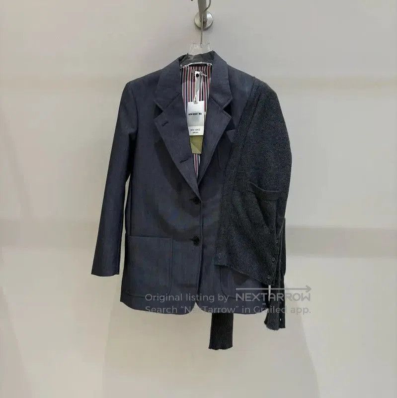 Thom Browne Thom Browne Women's Gray Wool Striped Jacket . Size S / US 4 / IT 40 - 1 Thumbnail