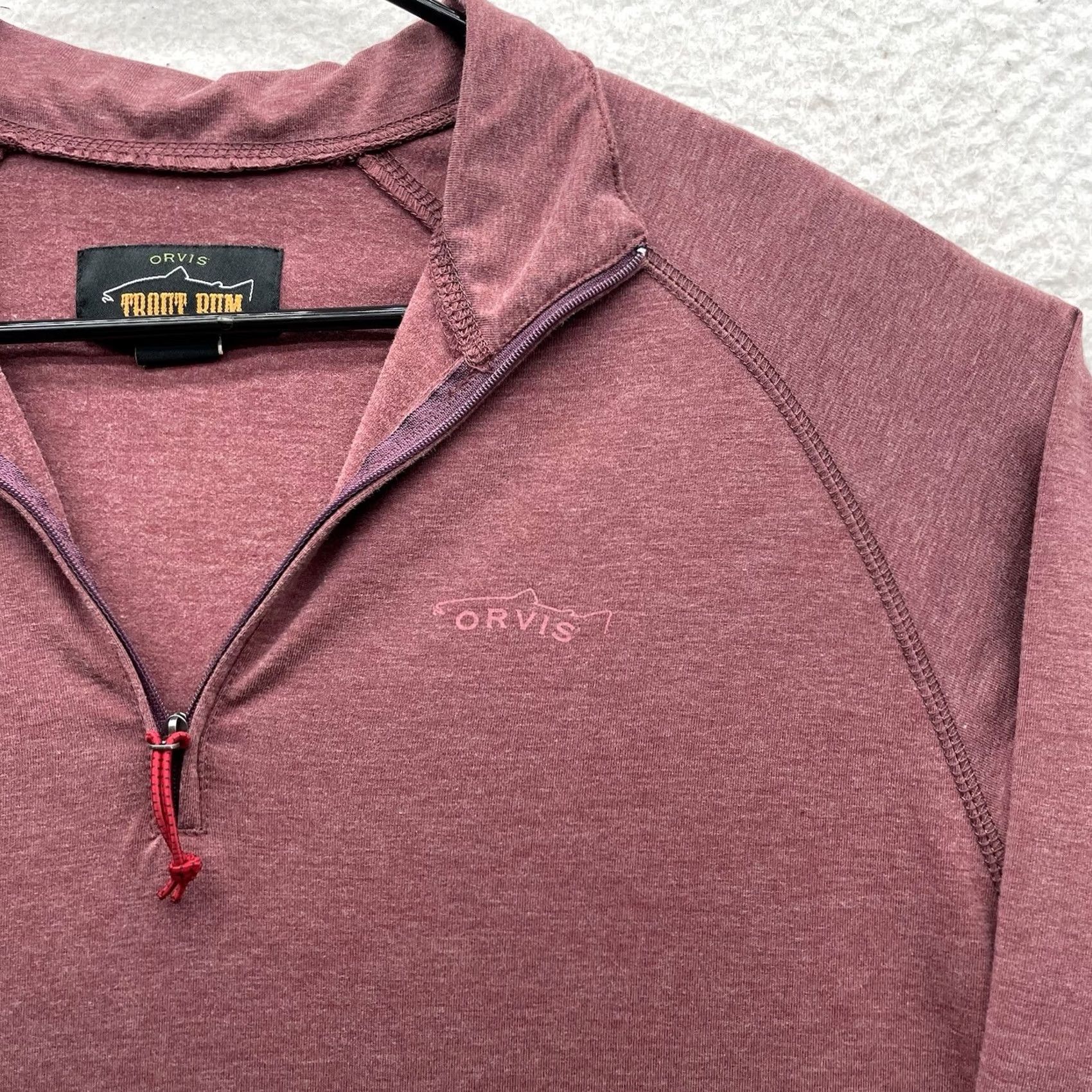 Orvis Orvis Trout Bum Sweatshirt Mens Small S Red 1/4 Zip Performance C Lazy U Ranch Size US L / EU 52-54 / 3 - 4 Thumbnail