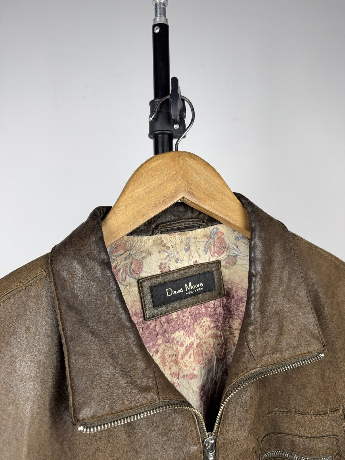 Genuine Leather Vintage Luxury Archive David Moore Brown Leather Jacket 46 Size US S / EU 44-46 / 1 - 7 Thumbnail