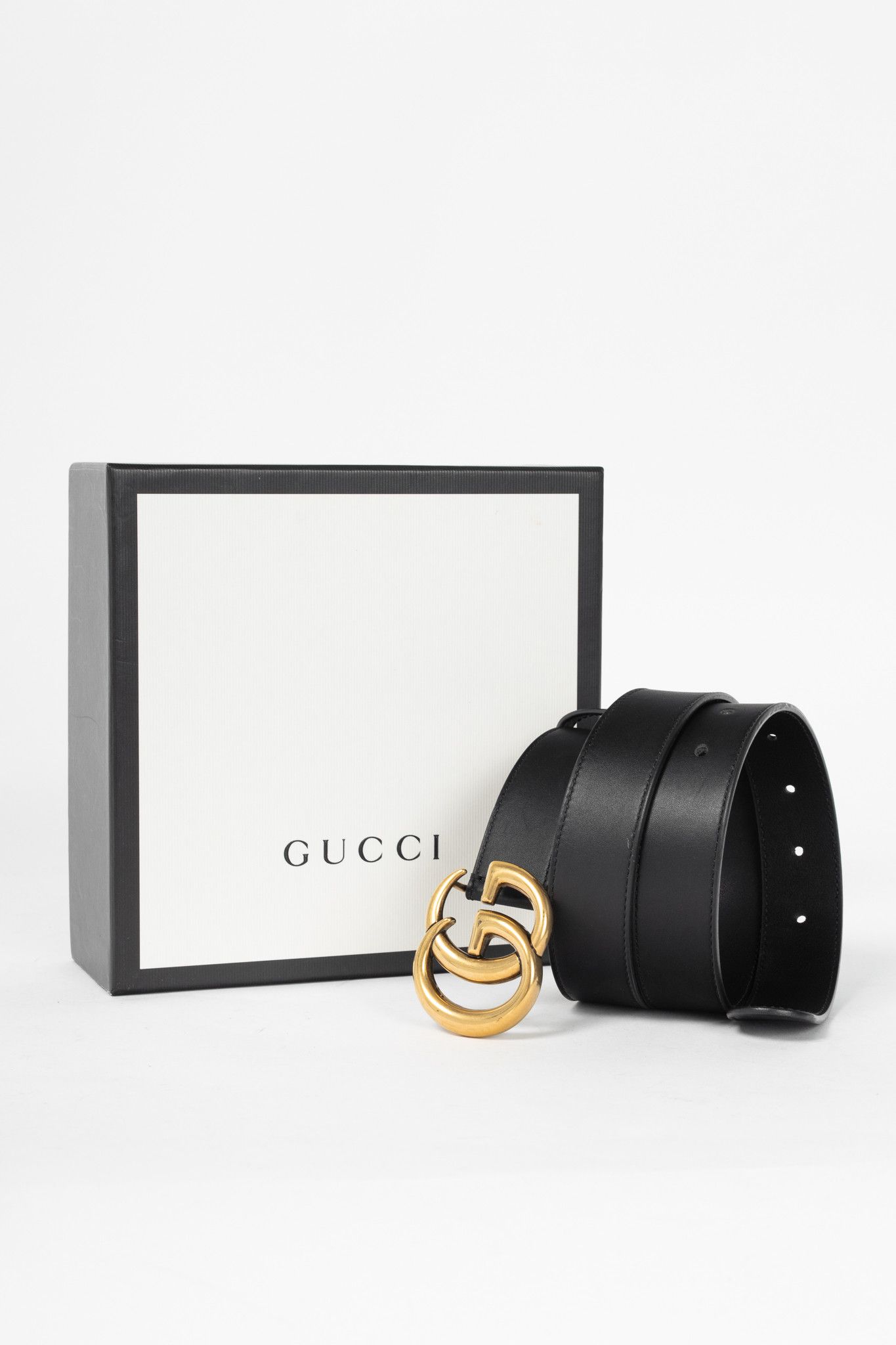 Gucci Gucci GG Marmont Black Leather Belt Size 34 - 5 Thumbnail