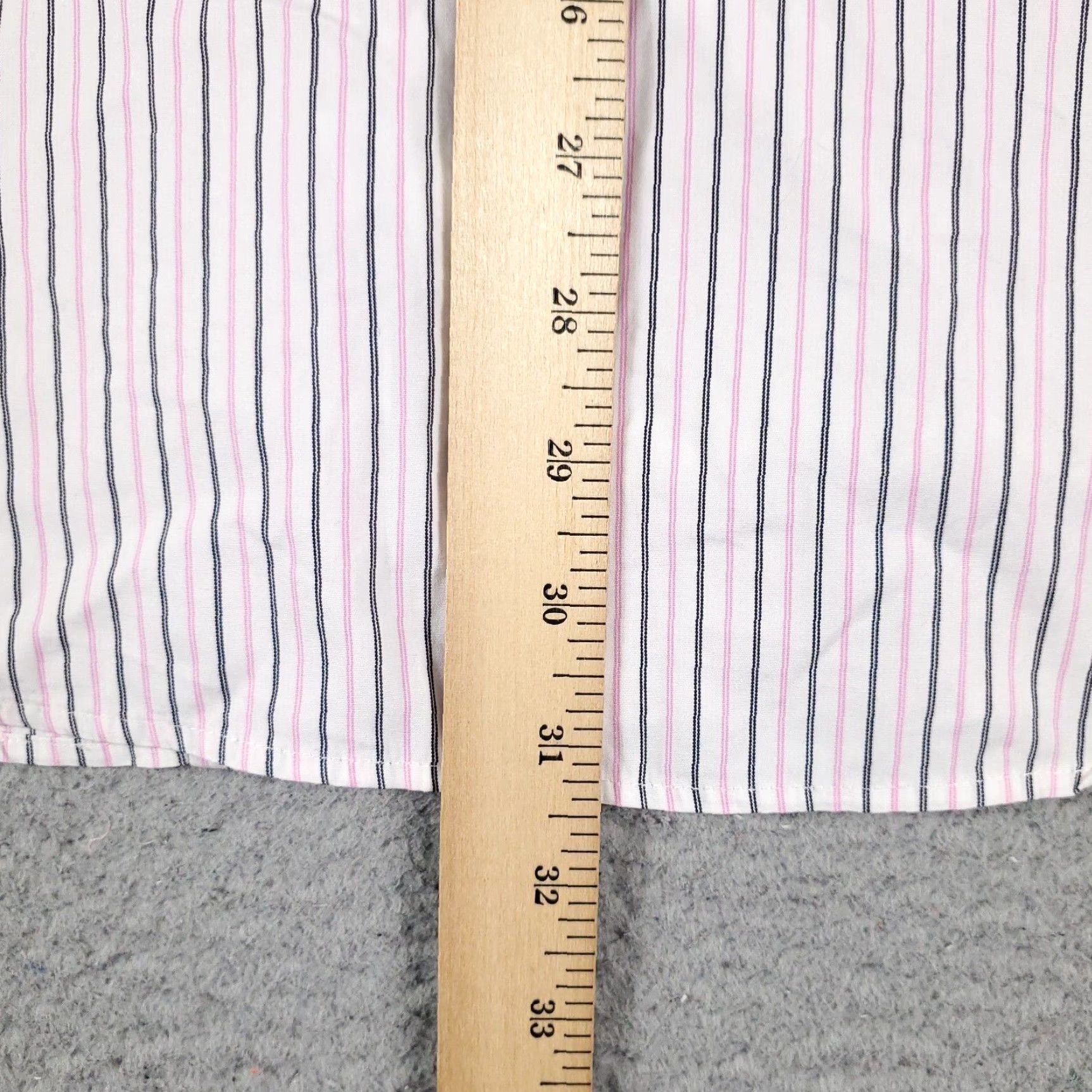 Ralph Lauren Ralph Lauren Shirt Mens 16 Pink White Striped Dress Button Up Long Sleeve Non-Iron Pockets 100% Cotton Casual Workwear Mens Size 42R - 7 Thumbnail