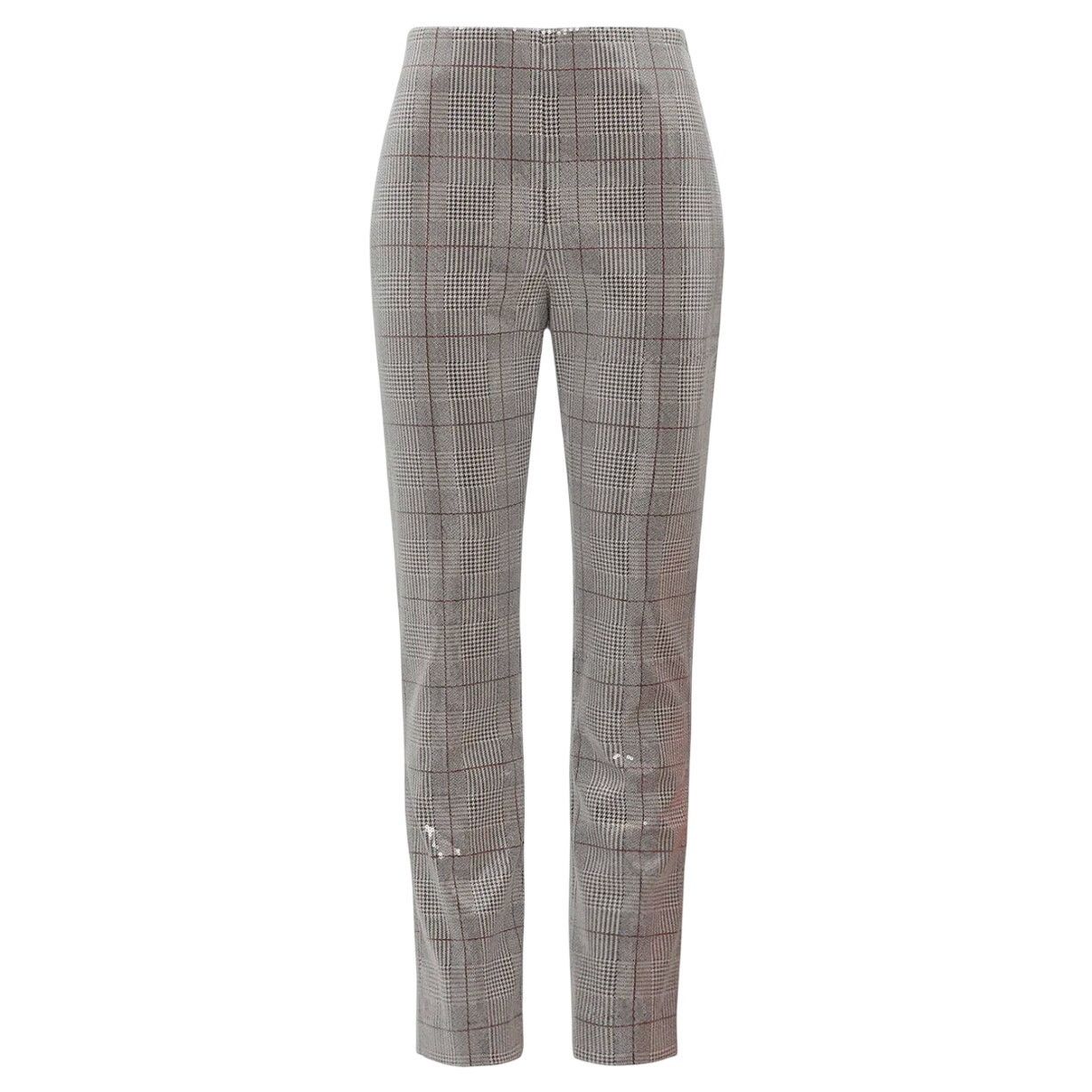 Badgley Mischka Badgley Mischka Sequin Plaid Slim Ankle Pants, Size US 10 Size 32" / US 10 / IT 46 - 1 Thumbnail