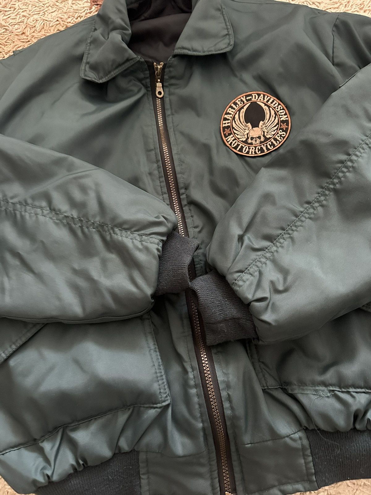 Alpha Industries 🔥VINTAGE HARLEY DAVIDSON CWU 45 ALPHA STYLE BOMBER🔥 Size US L / EU 52-54 / 3 - 4 Thumbnail