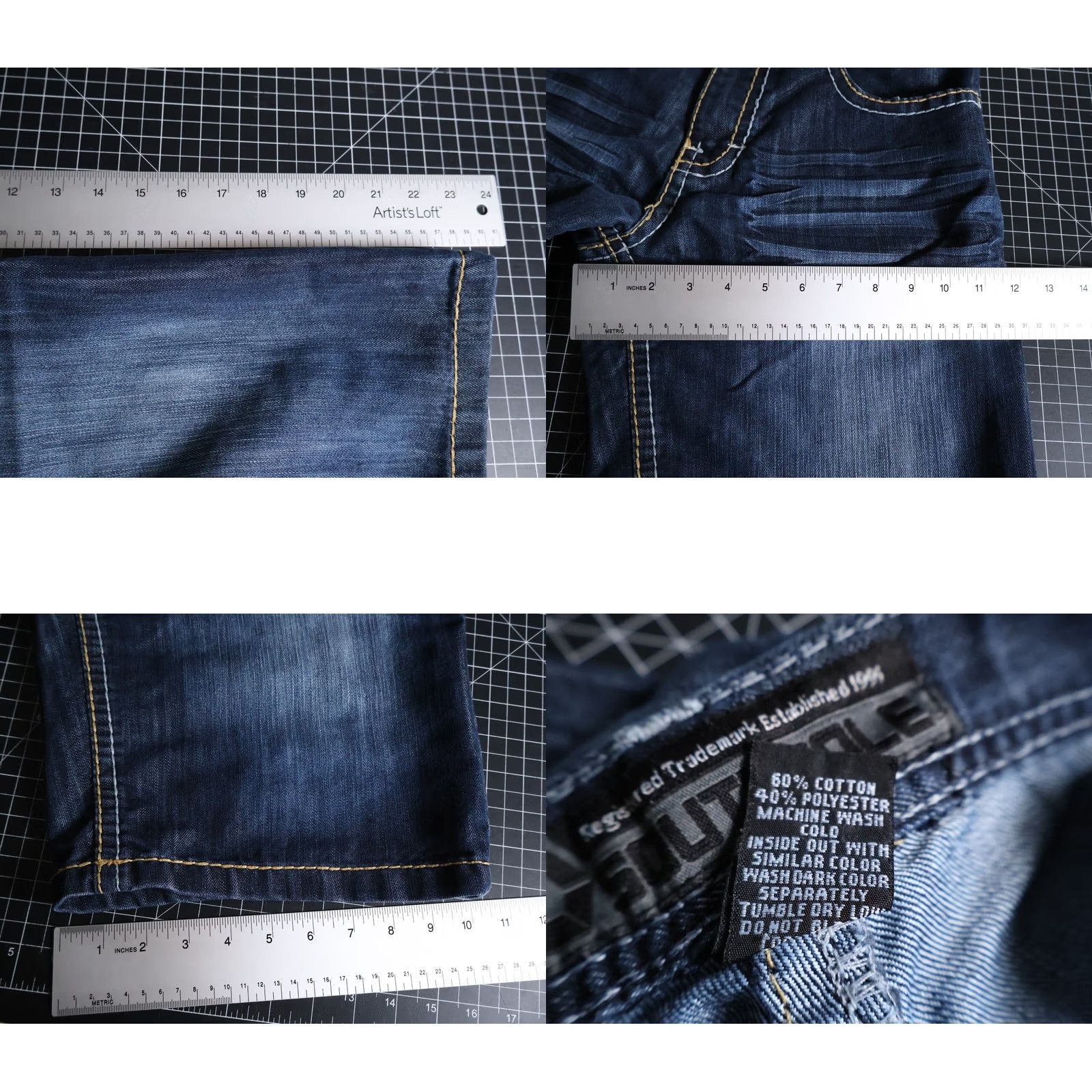 Southpole Southpole Denim Bermuda Shorts Men 30 x 12 Dark Blue Embroidered 5180 Vintage Size US 30 / EU 46 - 8 Thumbnail