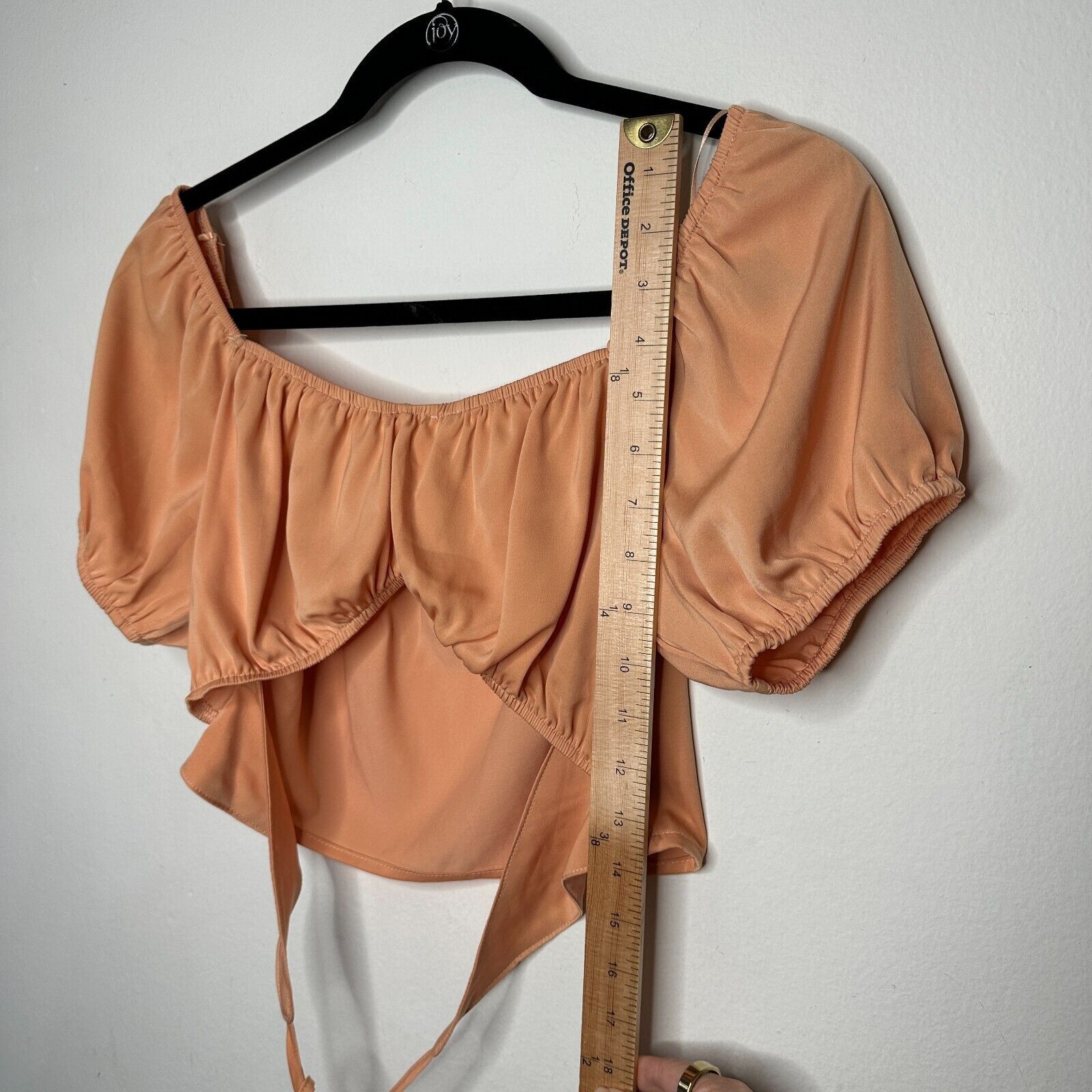 Other Le Lis Peach Puffed Sleeve Front Tie Elastic Crop Top L Size L / US 10 / IT 46 - 12 Thumbnail