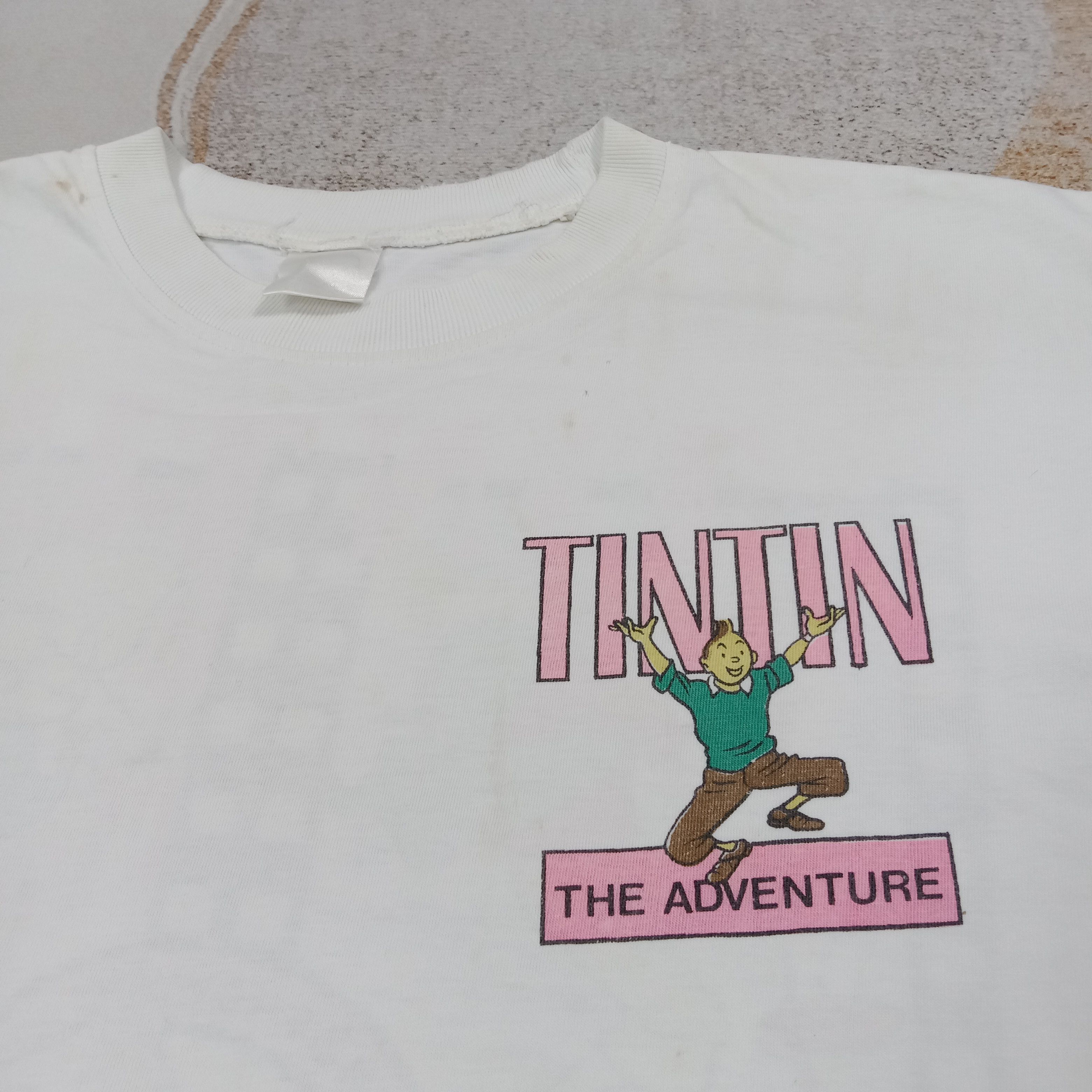 Vintage Adventure of Tintin American Cartoon Tshirt C267N50 Size US L / EU 52-54 / 3 - 4 Thumbnail