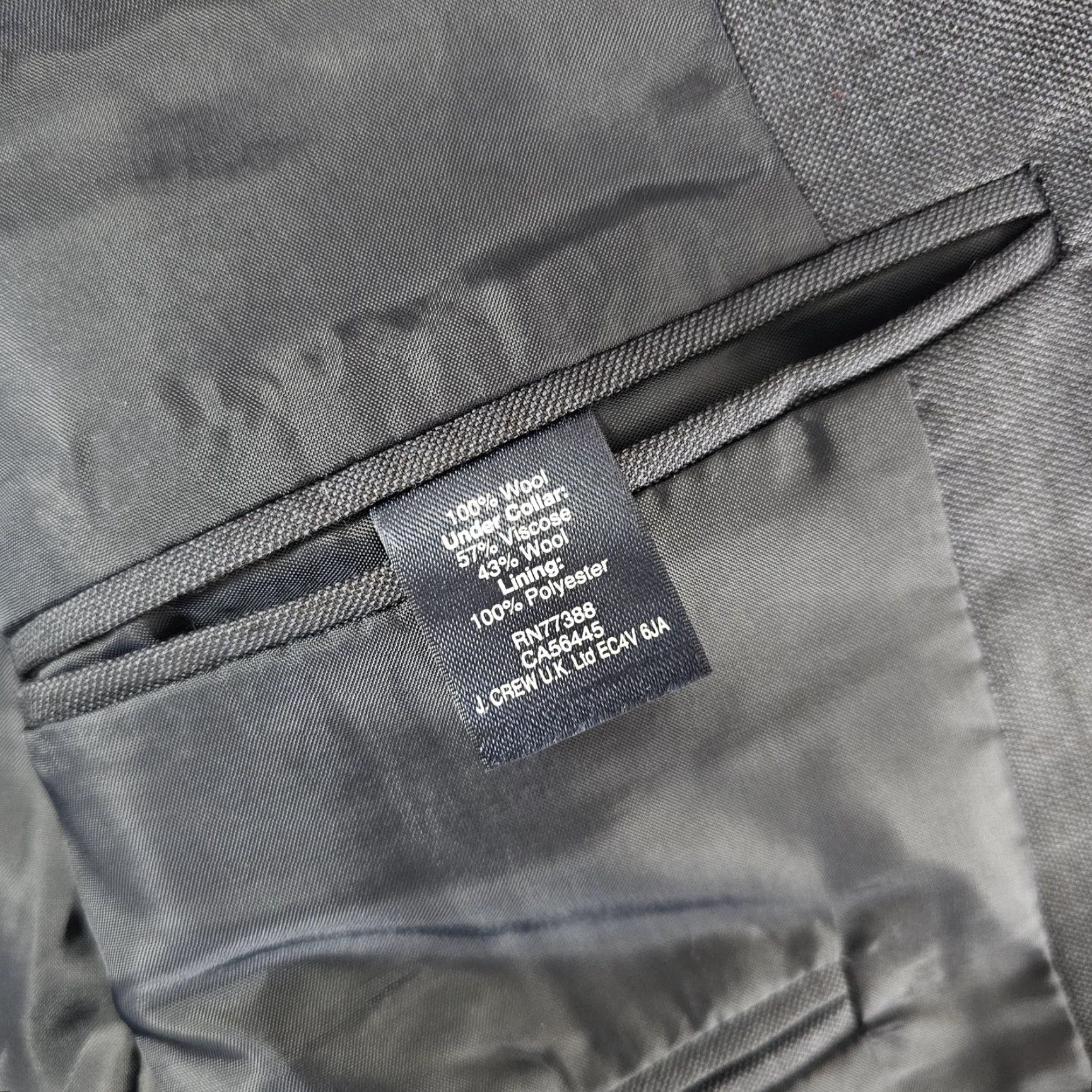 J.Crew J.Crew Thompson Suit Jacket Mens 36S Navy Wool Two Button Blazer Notch Lapel Size 36R - 5 Thumbnail