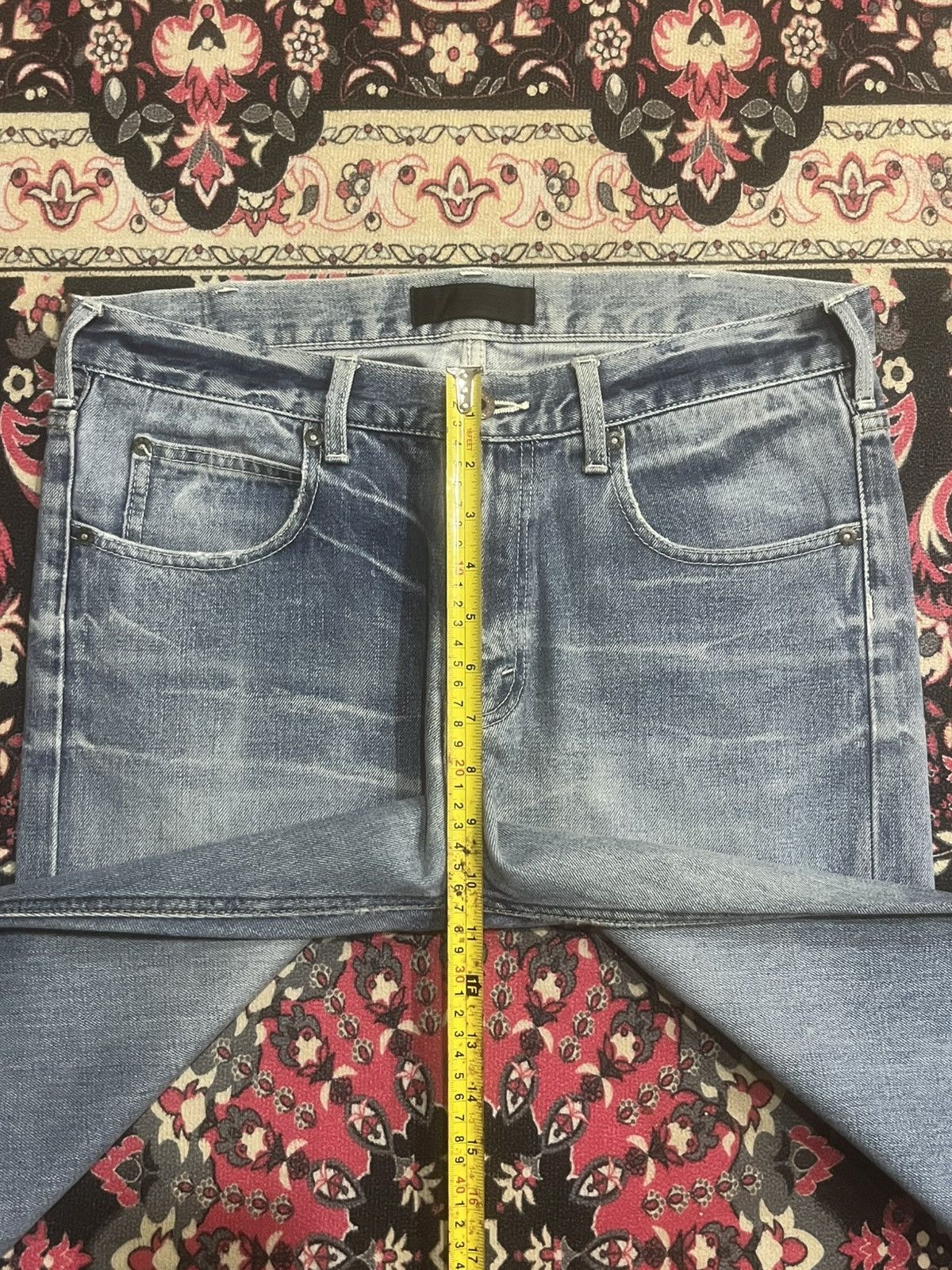 JACKROSE Jackrose X Luv Maison Blue Faded Washed Selvedge Flare Jeans Size US 30 / EU 46 - 15 Thumbnail