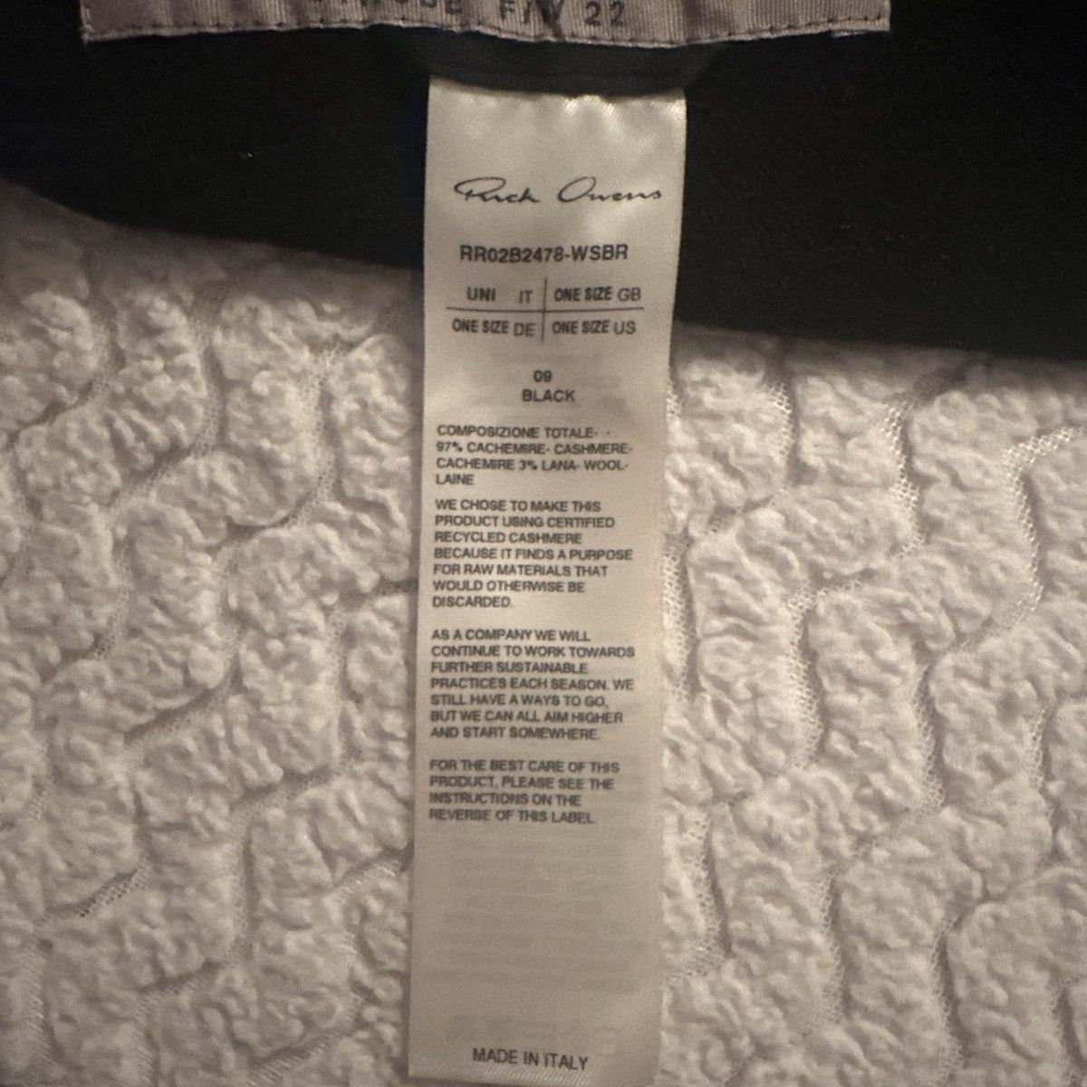 Rick Owens Rick Owens fw22 strobe cachemire balaclava/ski mask Size ONE SIZE - 5 Thumbnail