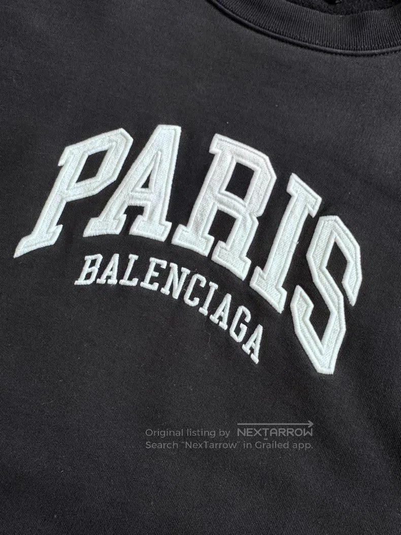 Balenciaga Balenciaga Embroidered white Pairs classic urban sweatshir Size US S / EU 44-46 / 1 - 3 Thumbnail