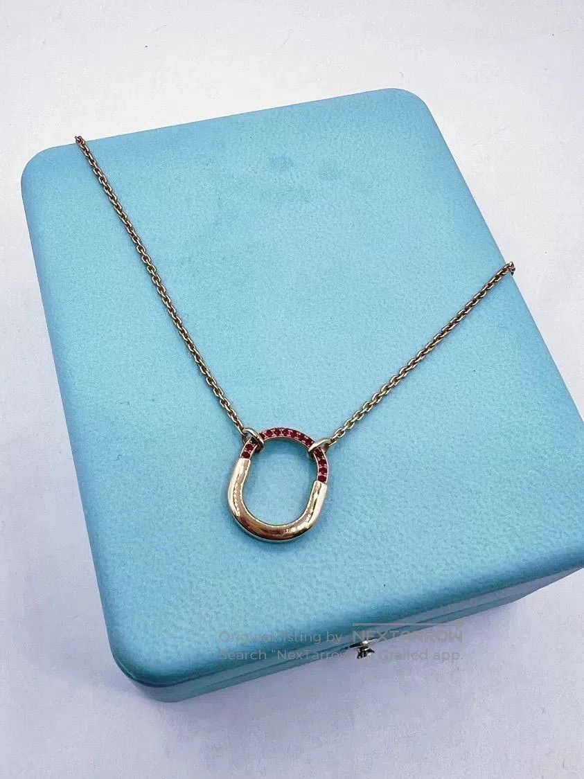 Tiffany & Co. Tiffany Lock Rose Gold Ruby Necklace. Size ONE SIZE - 2 Thumbnail