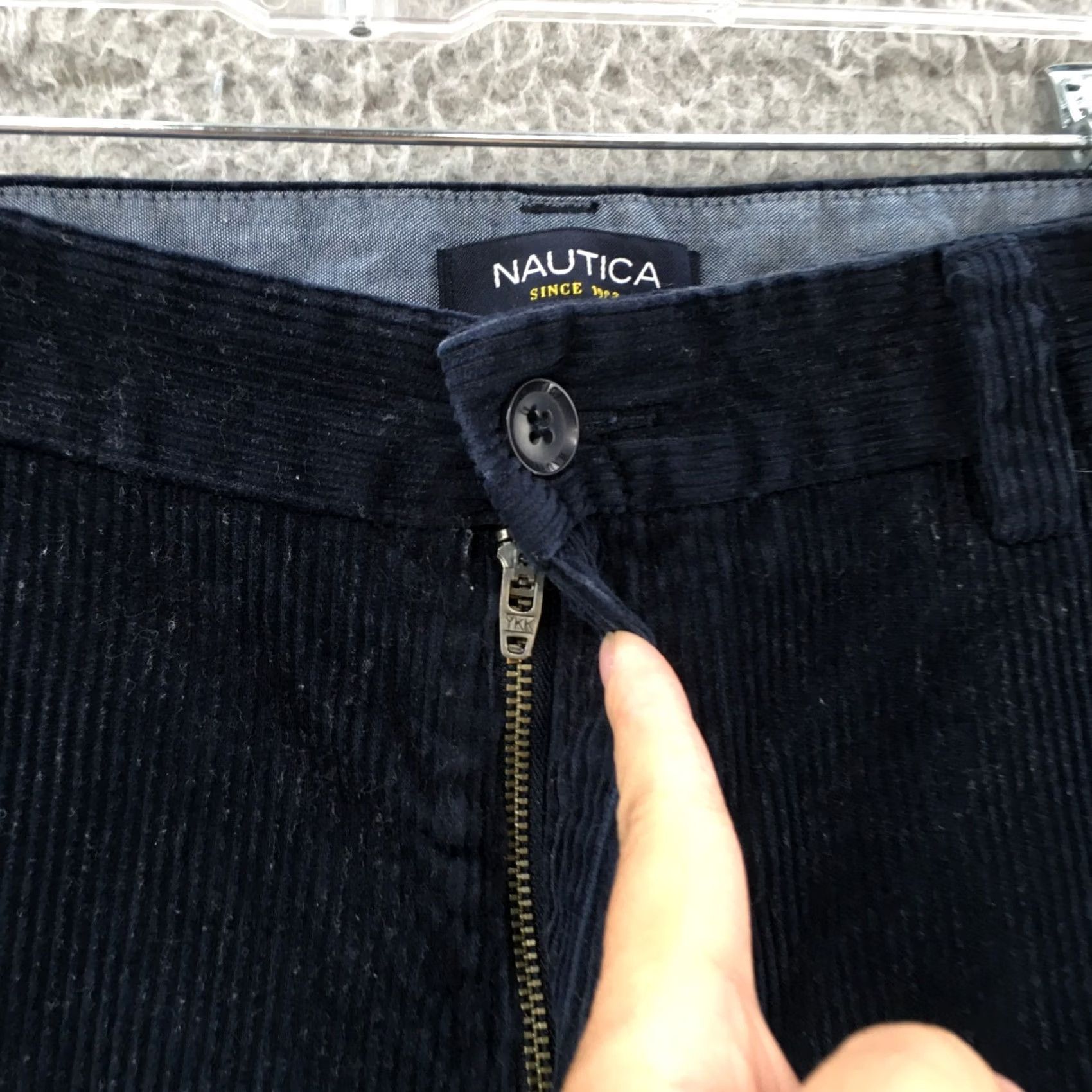Nautica Nautica Corduroy The Deck Pants Mens 38x34 Blue Classic Fit Zip Shirt Size US 38 / EU 54 - 4 Thumbnail