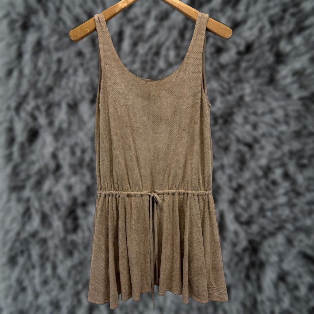 Free People Free People Movement Dress Free People Movement Tan Micro Suede Dress Sz Medium Scoop Neck Tie Waist Mini Vest? Size M / US 6-8 / IT 42-44 - 1 Thumbnail