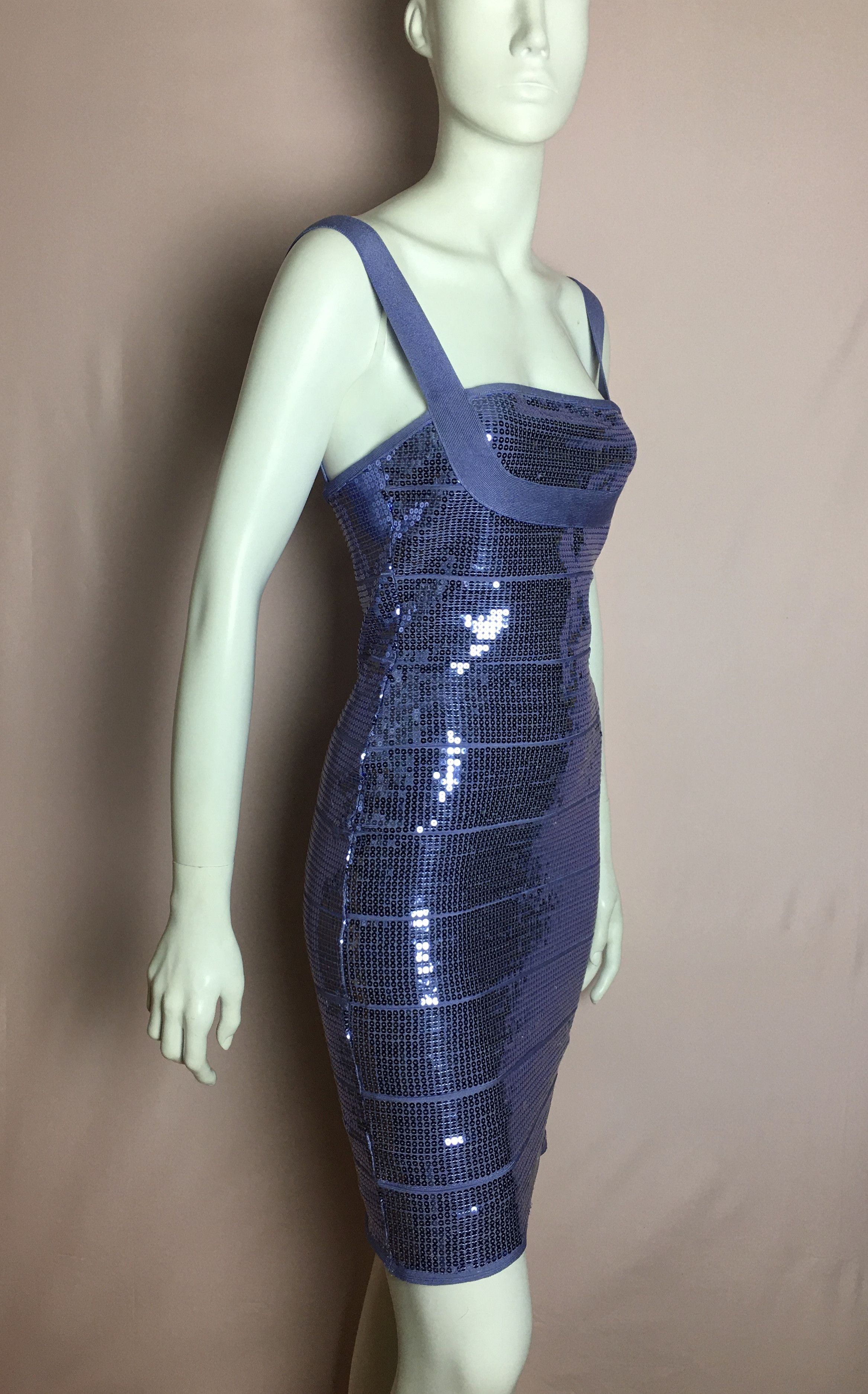 Herve Leger Herve Leger Katherine Purple Bandage Cocktail Dress Size S / US 4 / IT 40 - 5 Thumbnail