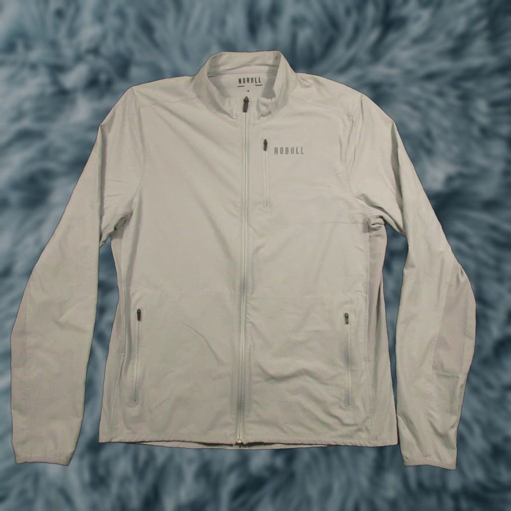 Vintage No Bull Jacket Mens Large Gray Performance Stretch Mock Reflective Running Hoodie Zip Pockets Windbreaker Size US L / EU 52-54 / 3 - 1 Thumbnail