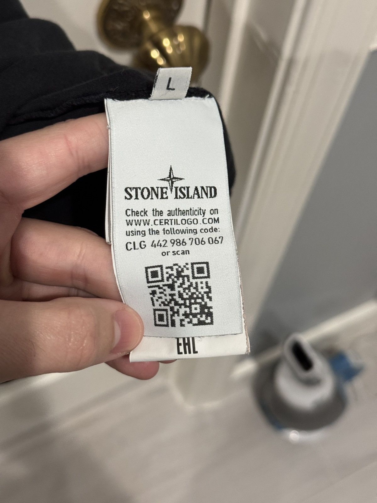 Stone Island Stone Island Reflective Spellout Logo Black Tee T Size L Size US L / EU 52-54 / 3 - 10 Thumbnail