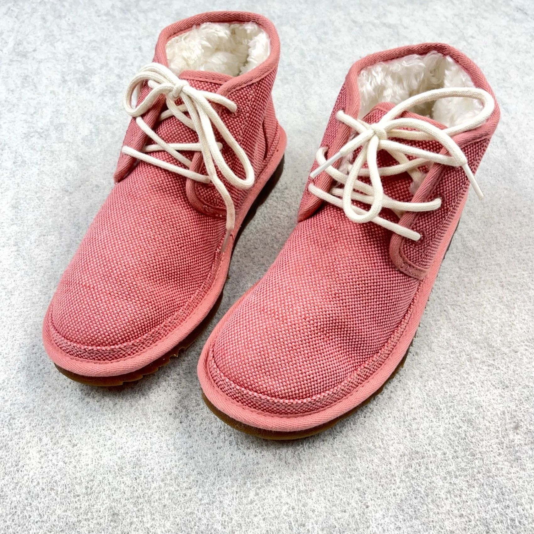 Ugg UGG Neumel Pink Canvas Faux Fur Chukka Boots Women’s Size 8 Casual Winter Flat Heel Boots Women’s M Pink Nature 1119597 Size US 8 / IT 38 - 4 Thumbnail