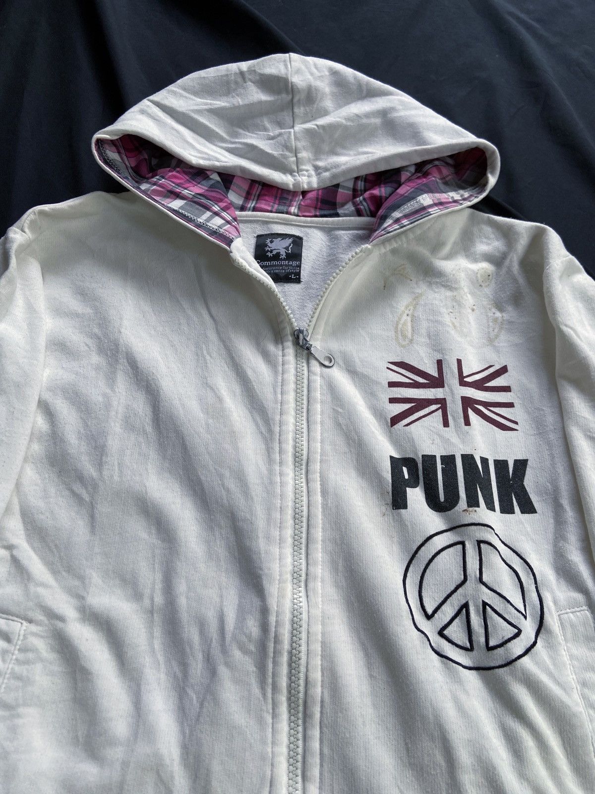 Japanese Brand COMMONTAGE PUNK 76 TRASHED ZIP HOODIE Size US M / EU 48-50 / 2 - 9 Thumbnail