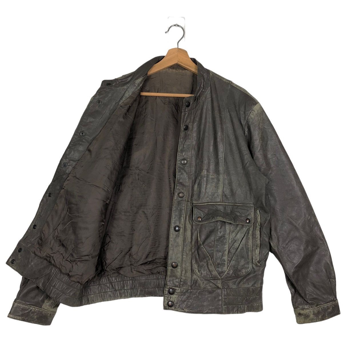 Genuine Leather 🔥90’s Genuine Leather Biker Jacket Bomber Granvalta Japan Size US M / EU 48-50 / 2 - 9 Thumbnail