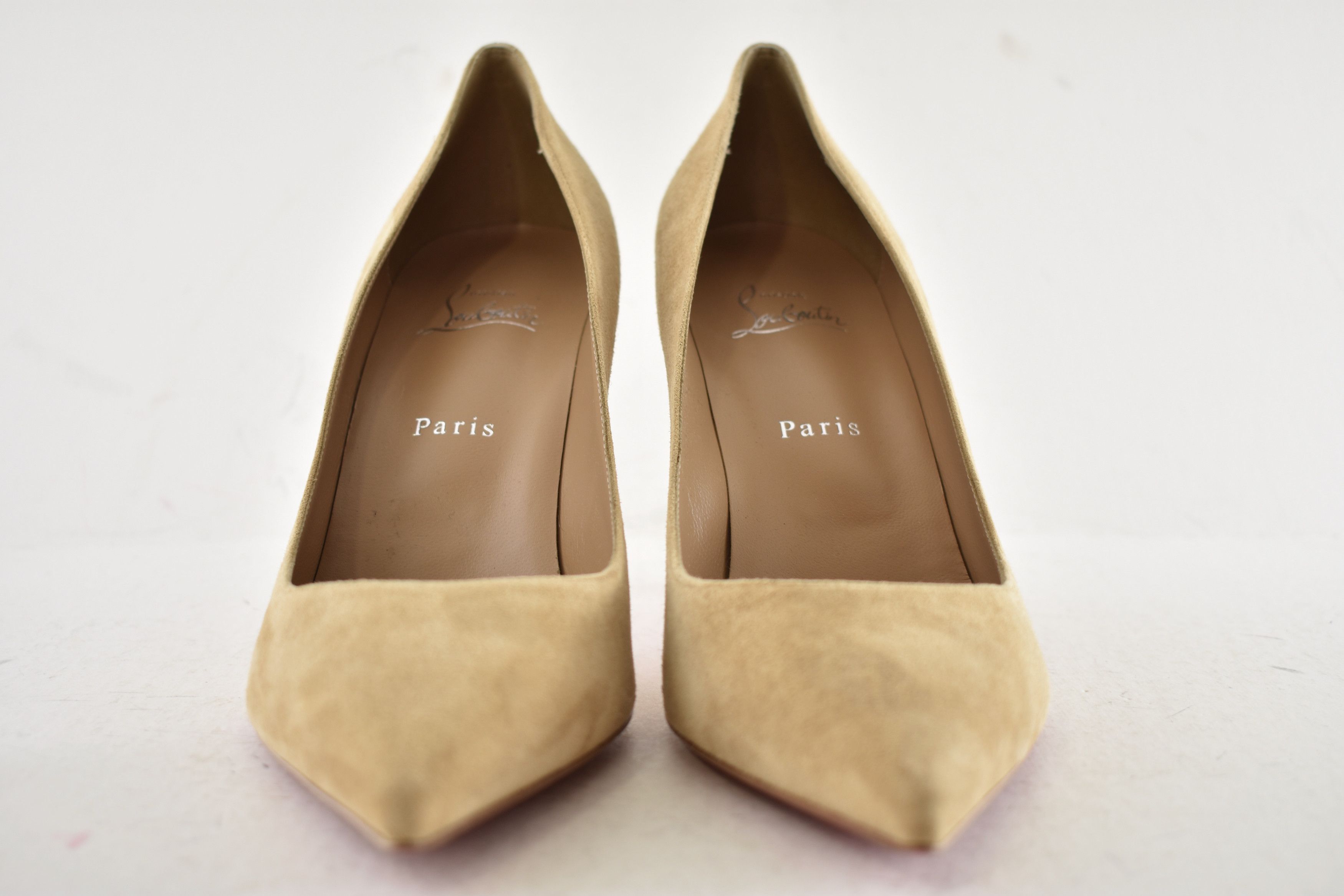 Christian Louboutin Kate 85 Lionne Beige Suede Classic Pointed Toe Heel Pump 42 Size US 12 / IT 42 - 7 Thumbnail