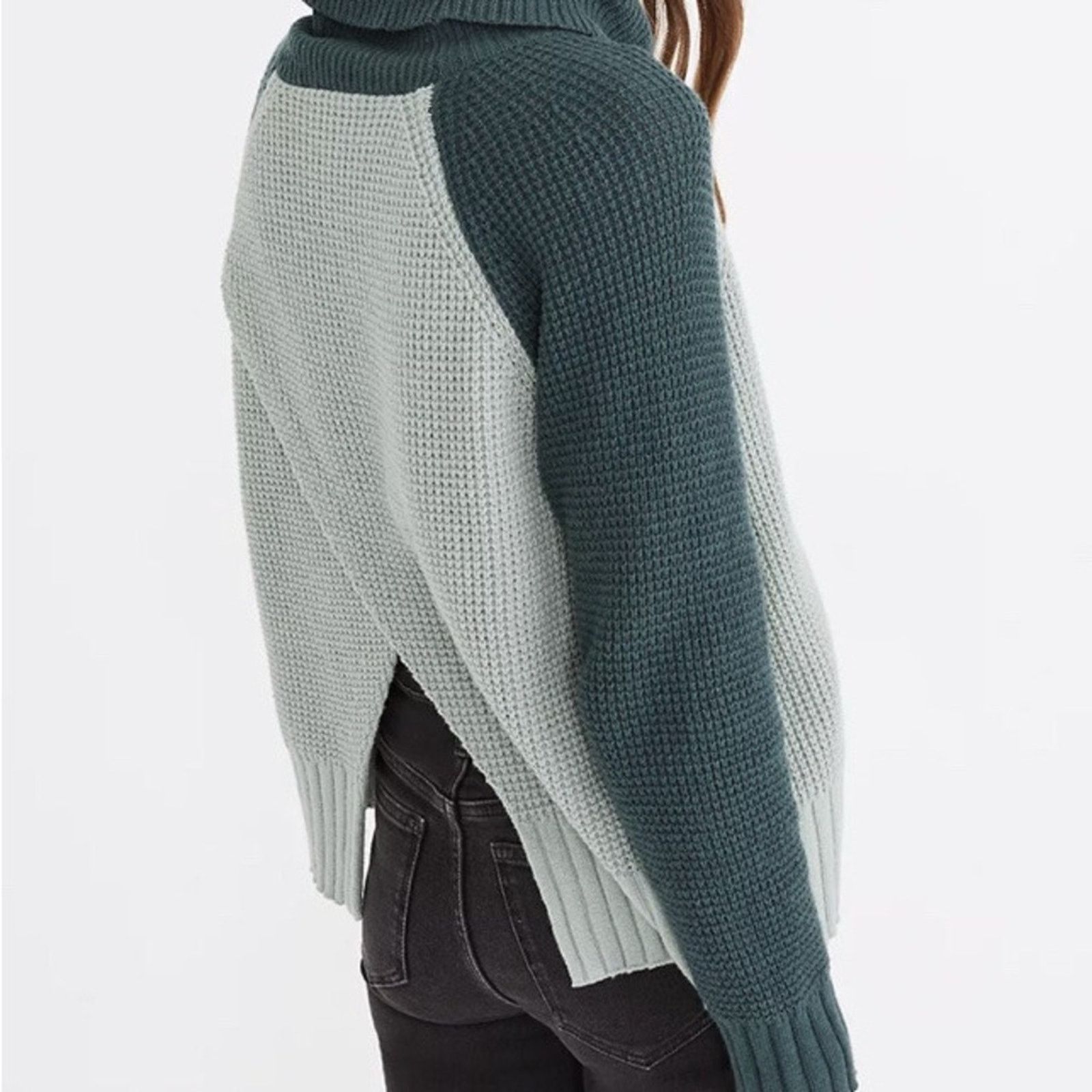 Madewell Madewell Colorblock Turtleneck Cross-Back Sweater Womens XXS Size XXS / US 00 / IT 34 - 2 Thumbnail