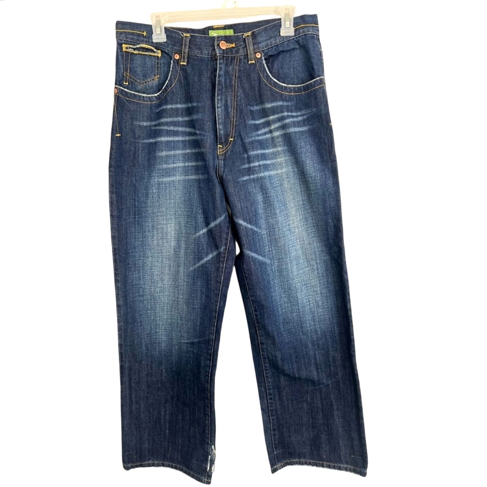 Vintage VTG Y2K Meezan Art Couture Jeans Men Size 34 Blue Wide-Leg Inseam 29.5 Size US 34 / EU 50 - 2 Thumbnail