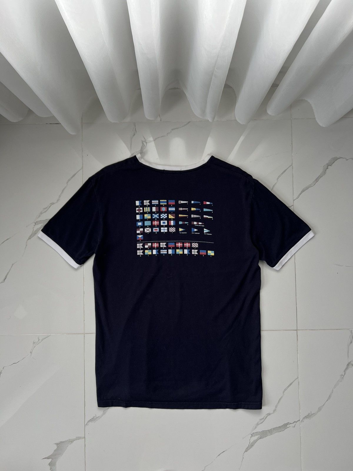Burberry Blue T-Shirt with EKS Logo Embroidered on the Front