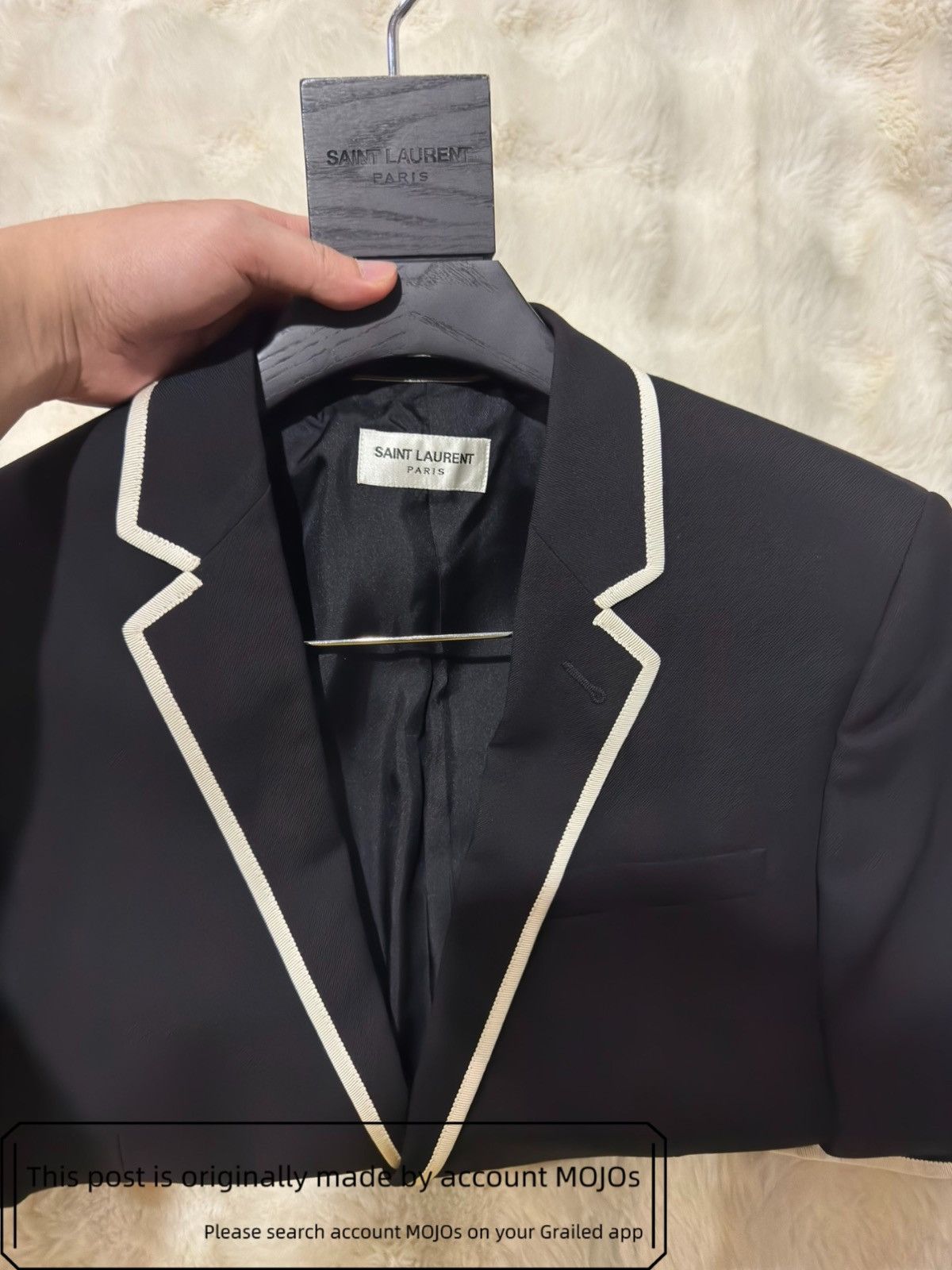 Saint Laurent Paris Sz 46 Saint Laurent Paris White Edge Black Blazer mojos1715 Size US S / EU 44-46 / 1 - 4 Thumbnail