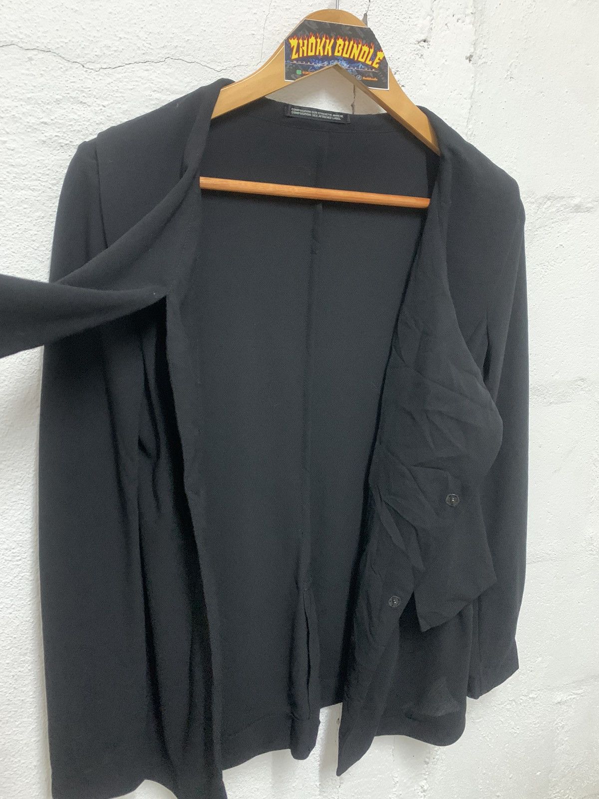 Yohji Yamamoto Yohji Yamamoto Laine Wool Drape Collar Jacket Size XS / US 0-2 / IT 36-38 - 6 Thumbnail
