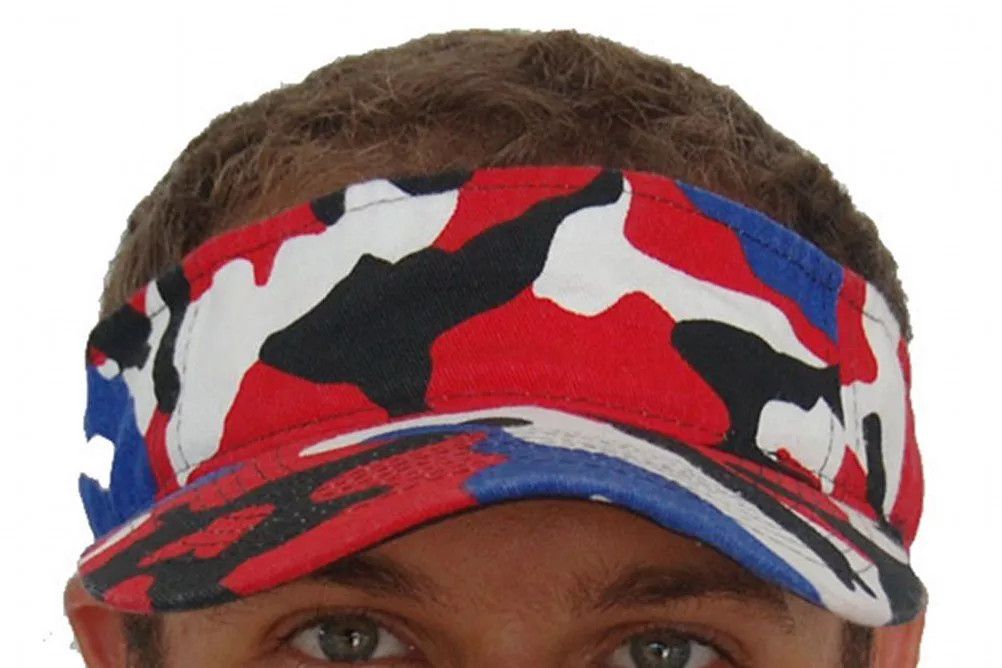 Other Sun Visor - Adjustable - Red/White/Blue/Black Pattern Size ONE SIZE - 1 Thumbnail