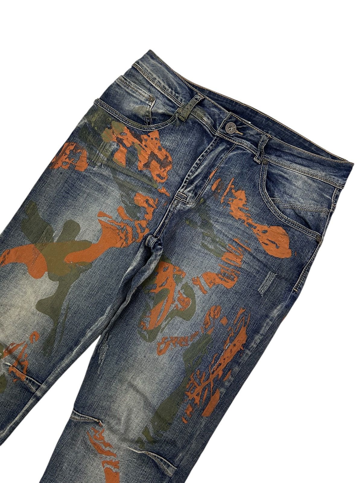 Japanese Brand × Vintage RARE! DENIM STYLED ITALY ART PAINT STREETWEAR JEANS Size US 32 / EU 48 - 4 Thumbnail