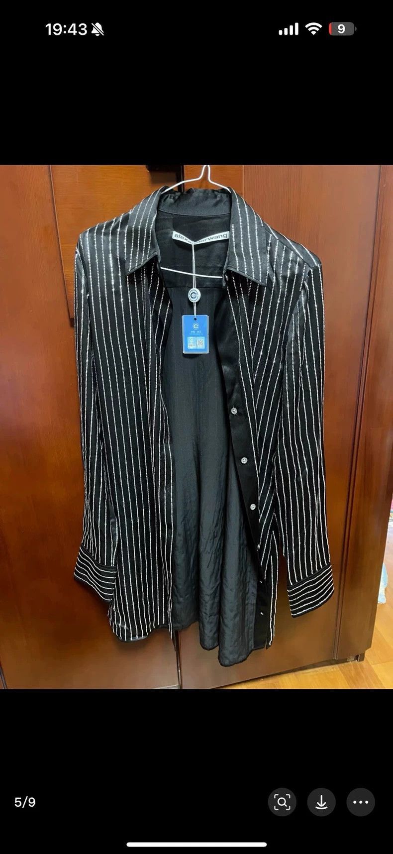 Alexander Wang Alexander Wang Crystal Long Sleeve Shirt- Size L / US 10 / IT 46 - 3 Thumbnail
