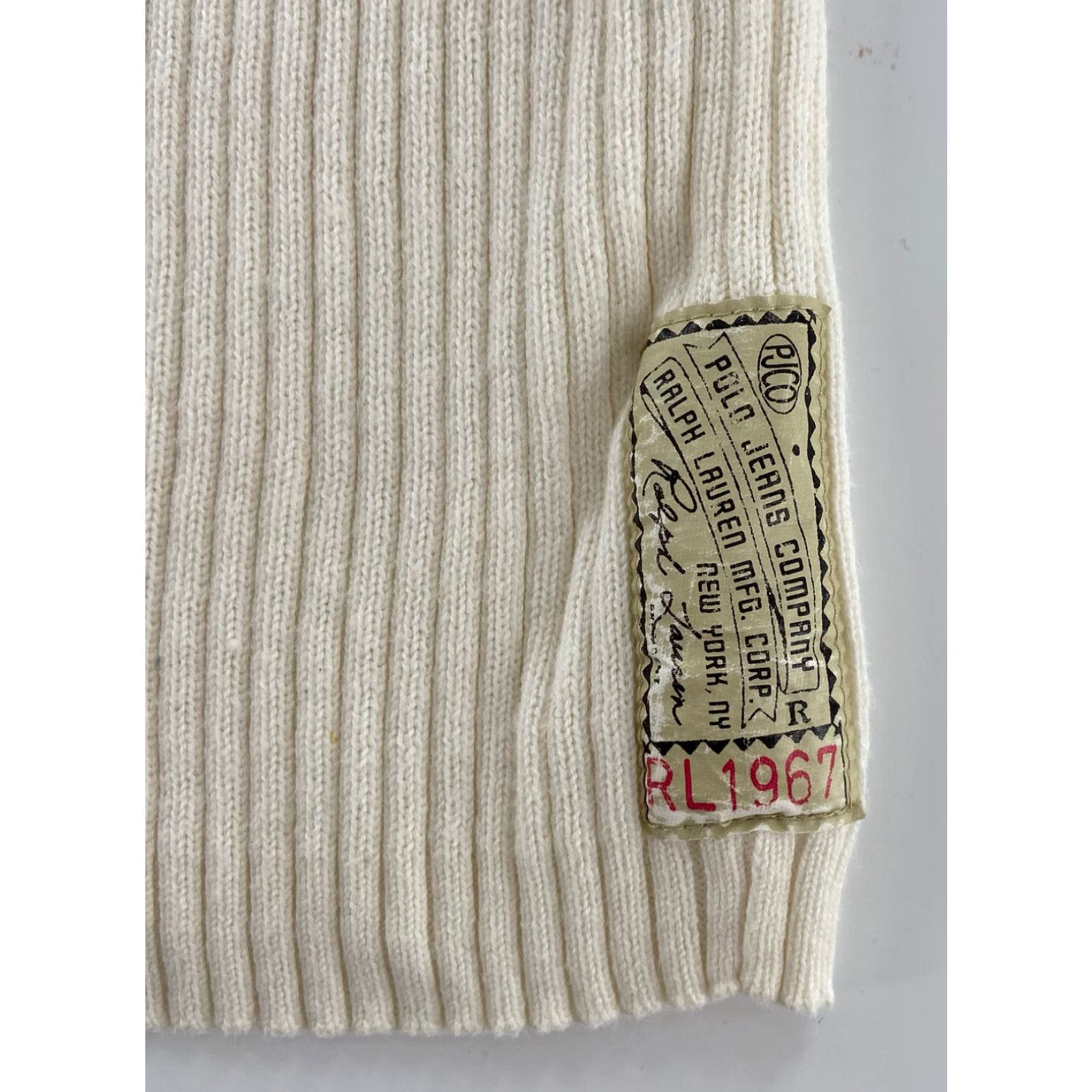 Vintage VINTAGE Polo Jeans Co. Striped Sweater Adult Large White Long Sleeve V-Neck Pullover Mens Size US L / EU 52-54 / 3 - 4 Thumbnail
