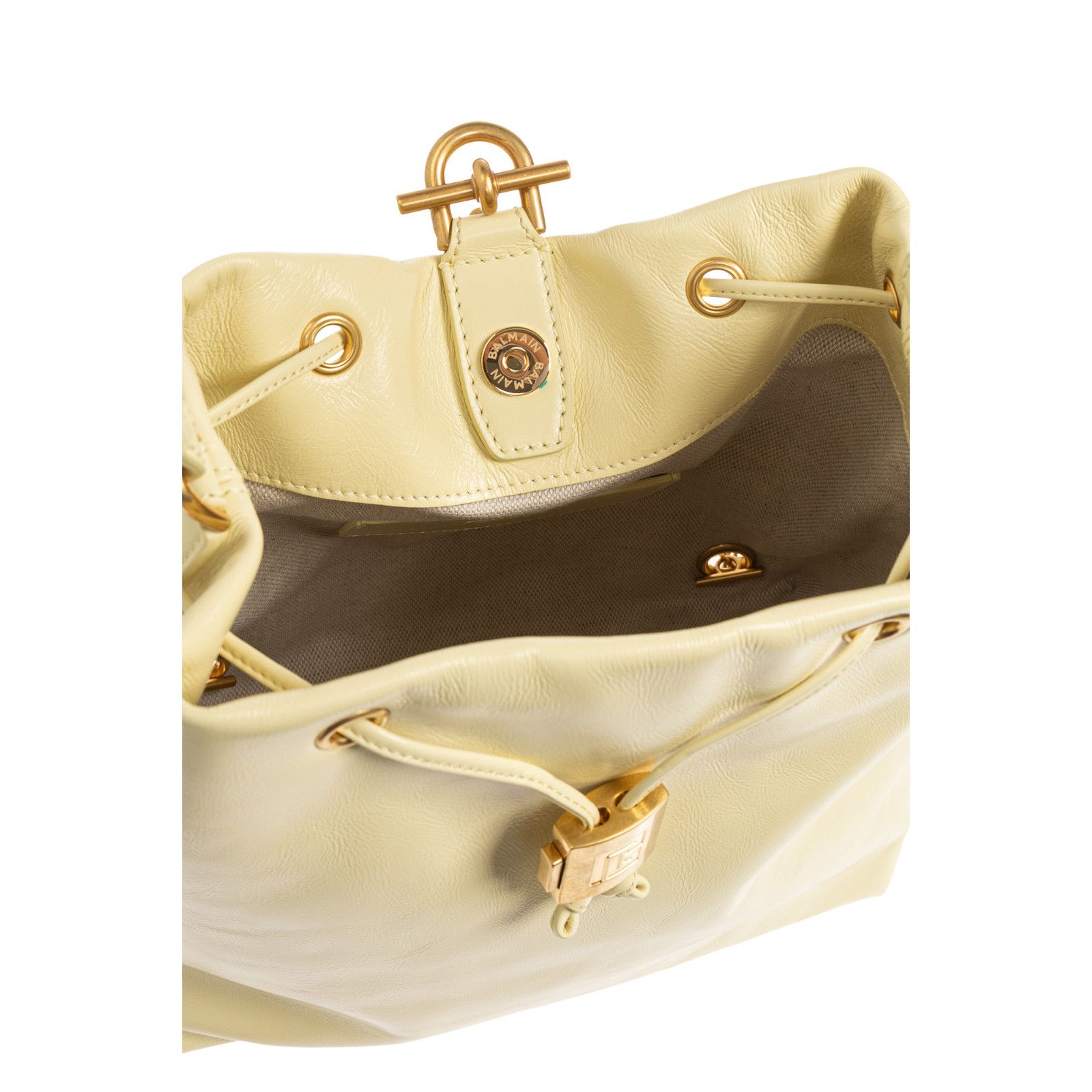 Balmain BALMAIN Pulse $2295 Yellow Leather Backpack New & Authentic Size ONE SIZE - 4 Thumbnail